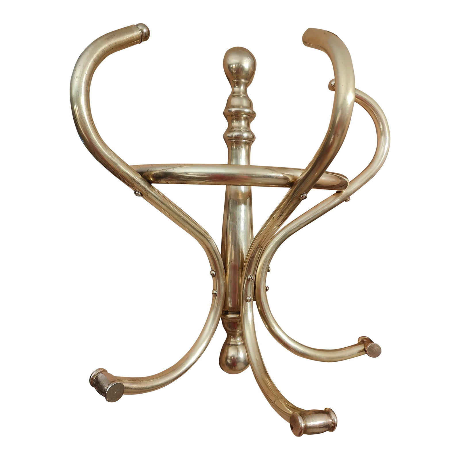 1900s Art Nouveau Solid Brass Hat Rack: For sale is this gorgeous early 1900s hat rack! In great shape for its age, but is missing one finial on the top (second picture). Price is updated to reflect that. Condition: Alterations: Original