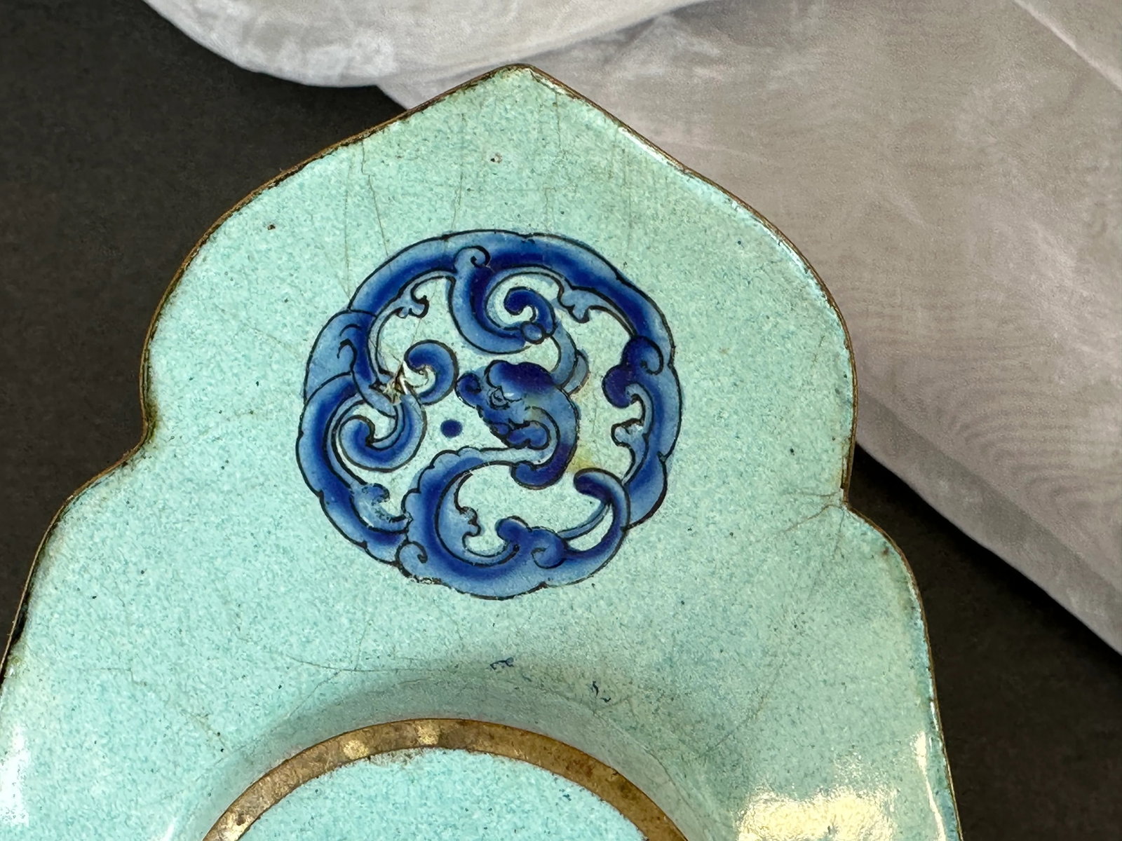 Antique Chinese Enamel Trinket Tray Ring Dish - 10