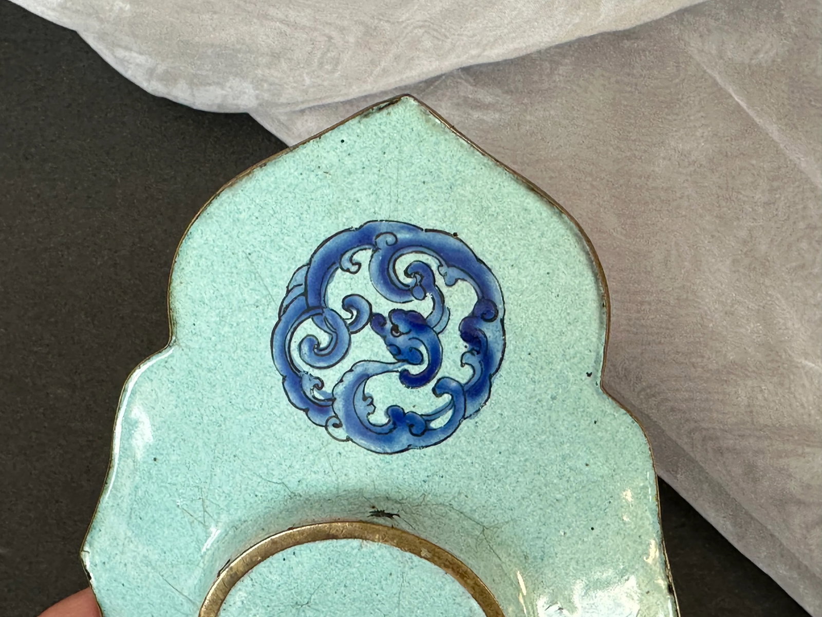 Antique Chinese Enamel Trinket Tray Ring Dish - 11
