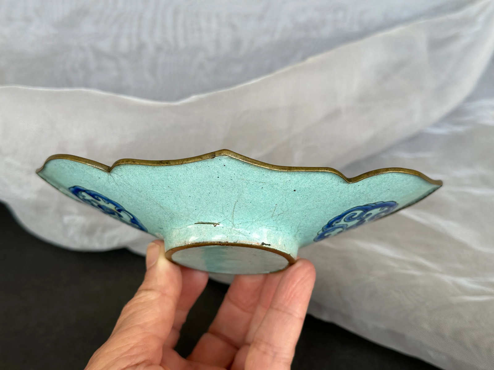 Antique Chinese Enamel Trinket Tray Ring Dish - 4