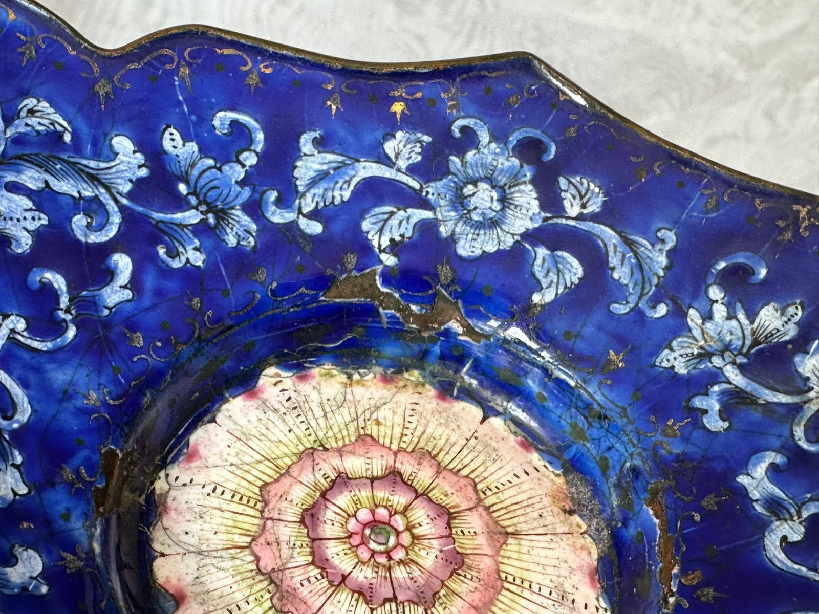 Antique Chinese Enamel Trinket Tray Ring Dish - 9