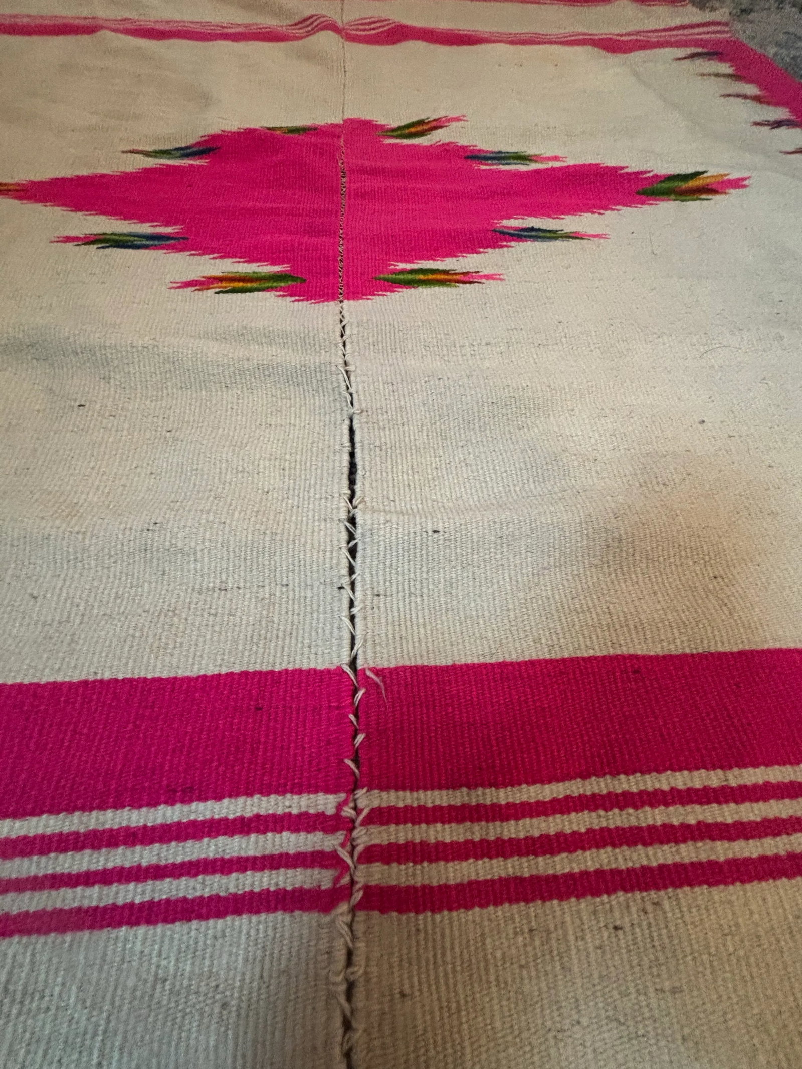 Late 19th/Early 20th Century Saltillo Serape Wearing Blanket - 11