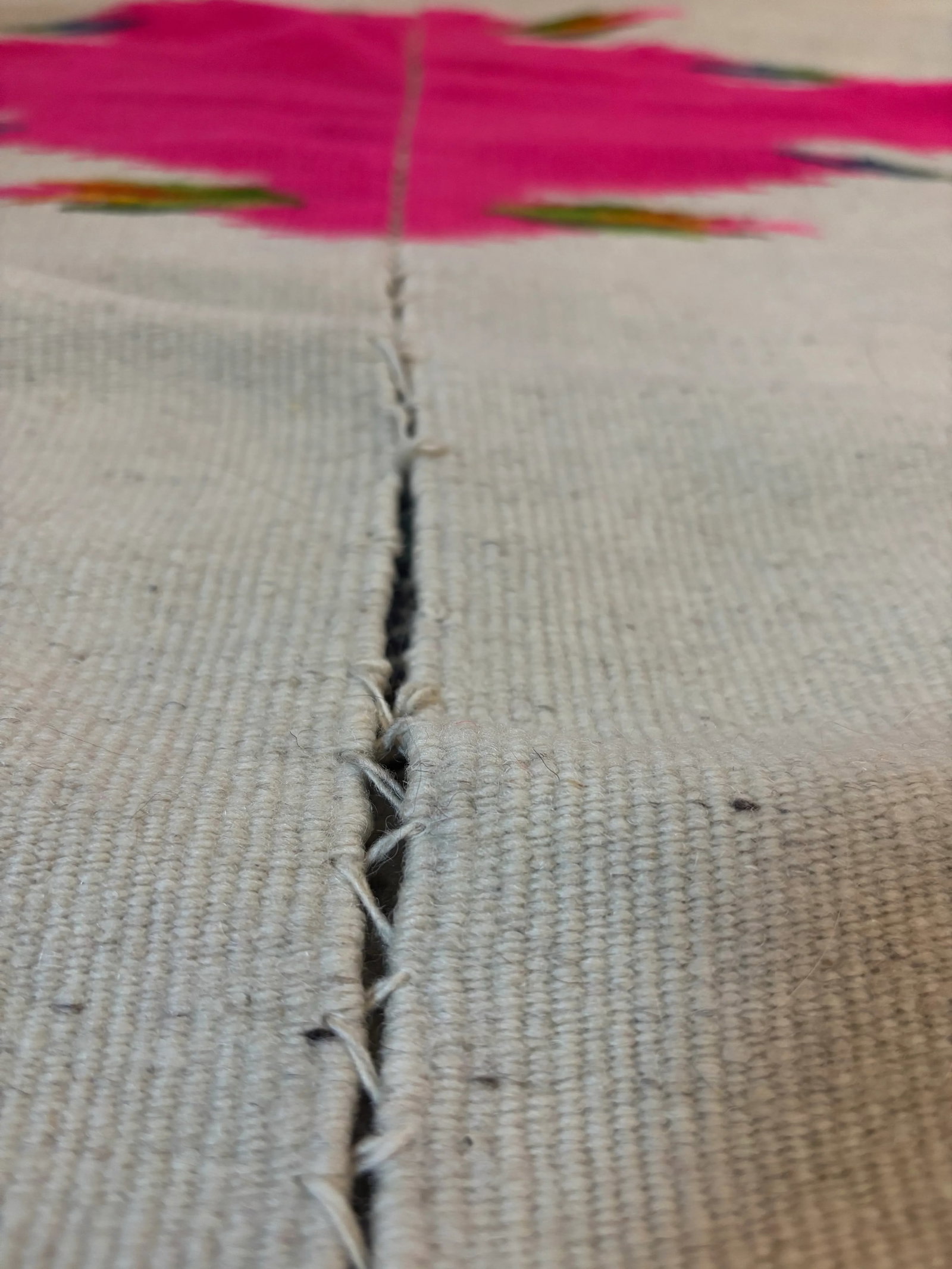 Late 19th/Early 20th Century Saltillo Serape Wearing Blanket - 7