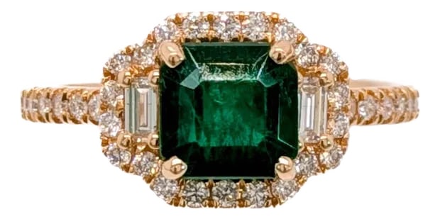 1.28cts Emerald Diamond Engagement Ring in 14k Gold | Emerald Cut 6.5mm, Size 6.75: An elegant engagement ring features a dazzling 1.28-carat emerald-cut diamond set in a classic 14K yellow gold band. The 6.5mm center stone boasts crisp, clean lines and incredible brilliance,