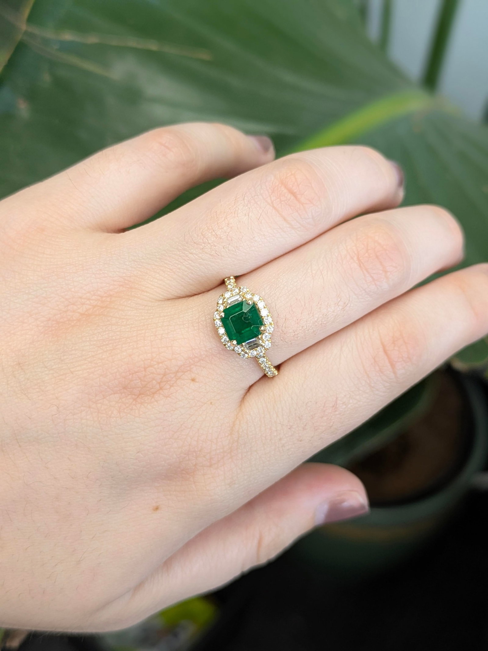 1.28cts Emerald Diamond Engagement Ring in 14k Gold | Emerald Cut 6.5mm, Size 6.75 - 2