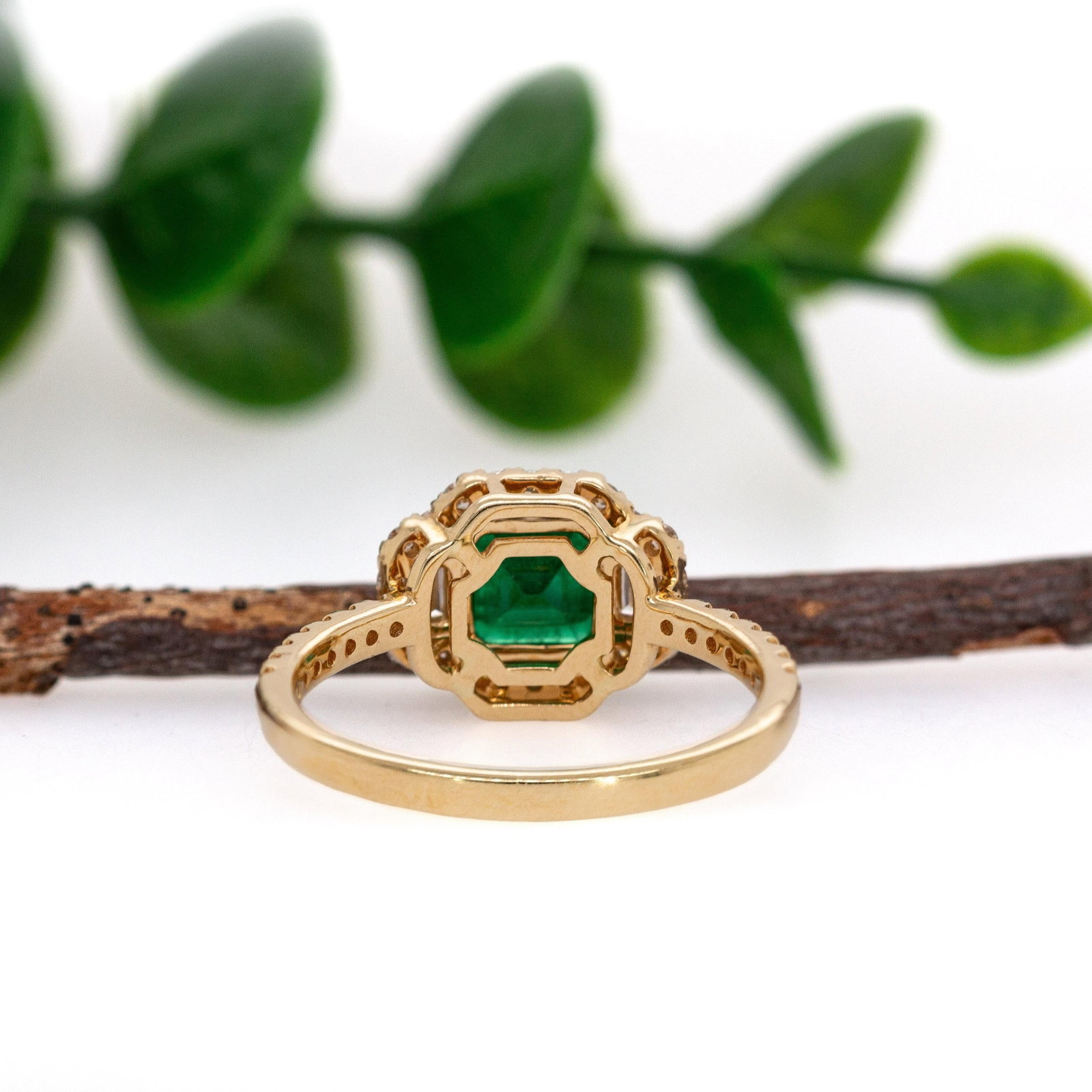 1.28cts Emerald Diamond Engagement Ring in 14k Gold | Emerald Cut 6.5mm, Size 6.75 - 6