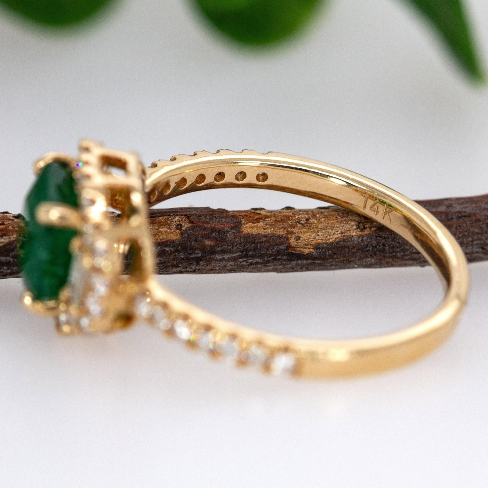 1.28cts Emerald Diamond Engagement Ring in 14k Gold | Emerald Cut 6.5mm, Size 6.75 - 7