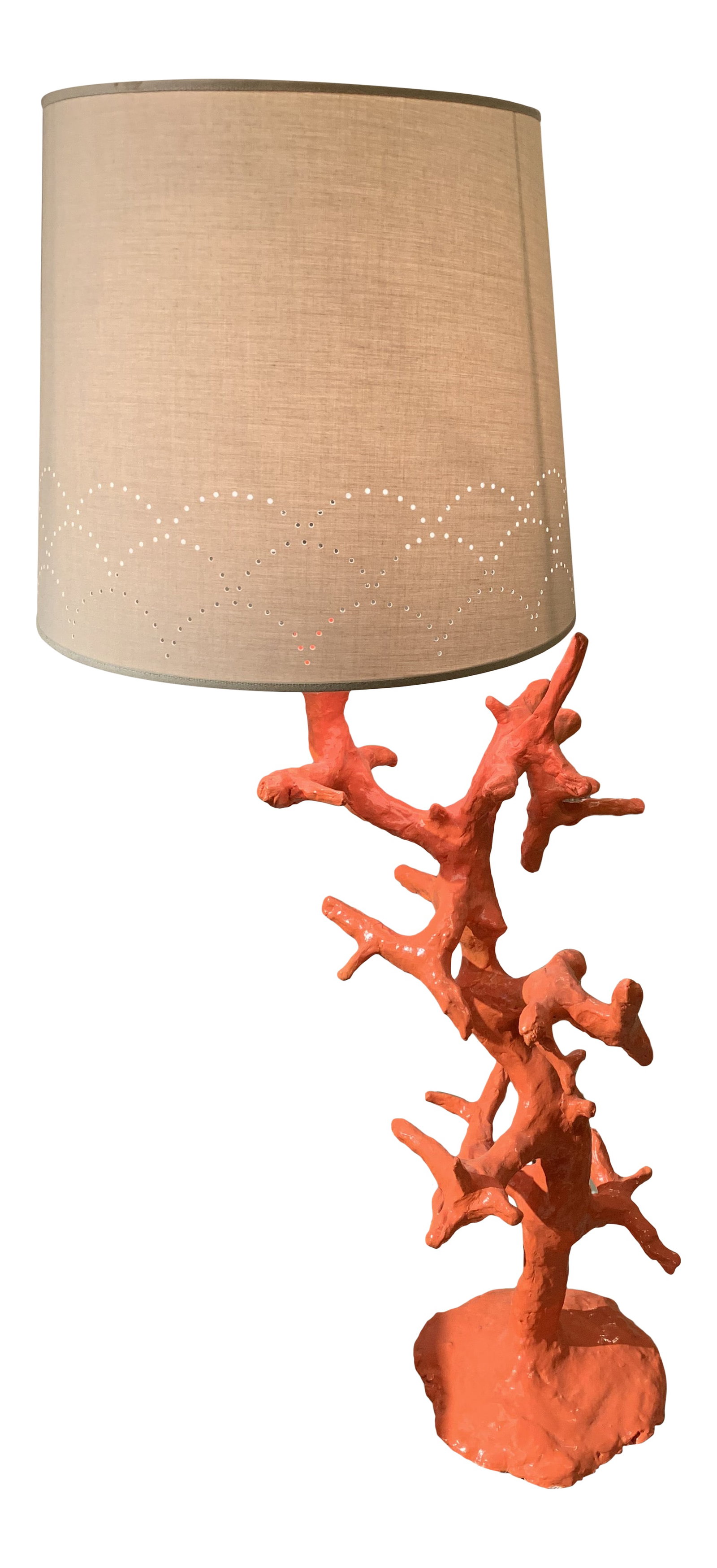 Mid-Century Artisan Made Lamp From Paris: Very unique artisan-made bought in Paris. Constructed from plaster applied over iron. An art piece, truly one of a kind! Condition: Alterations: Original Condition Unaltered Imperfections: Some