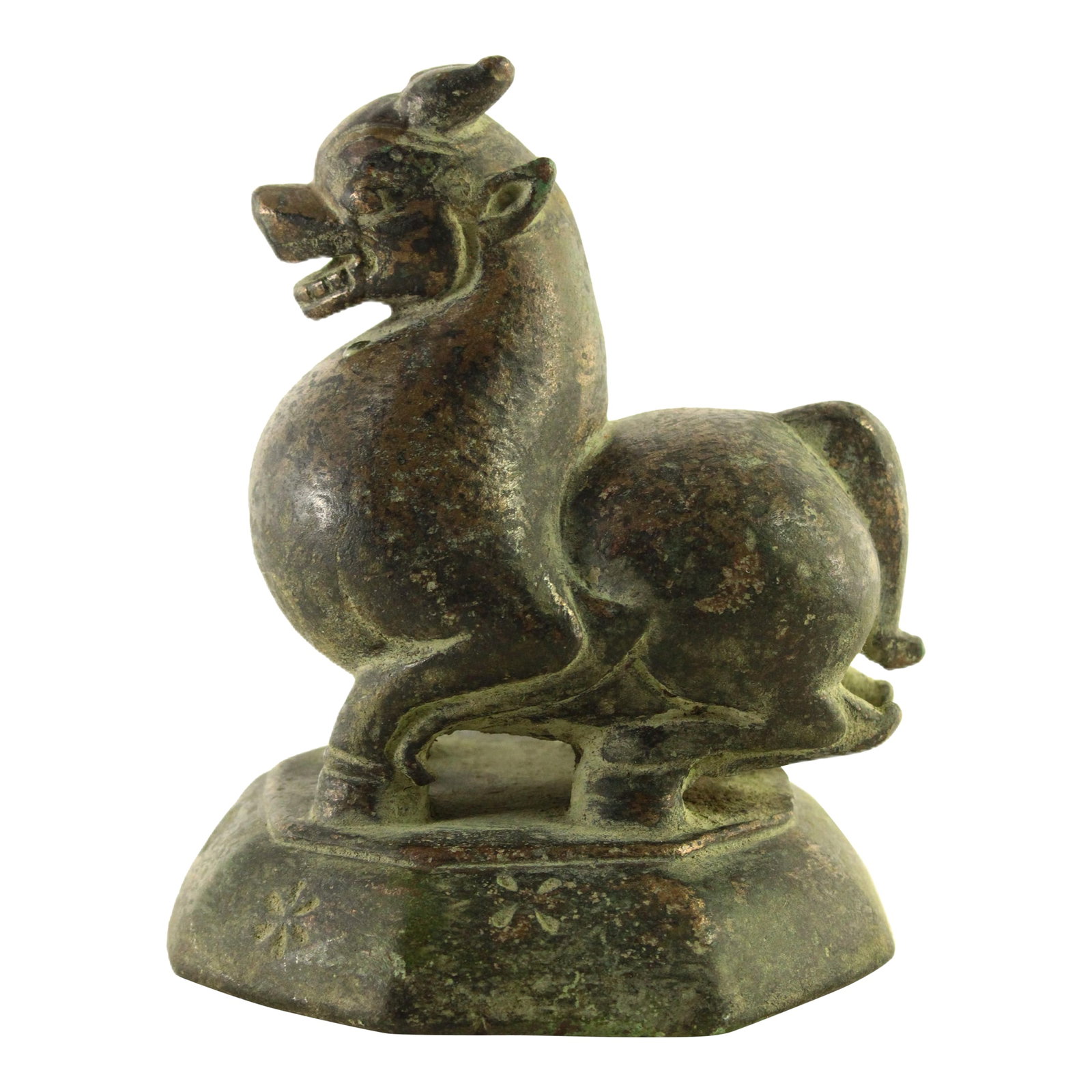 Antique Large Toe Oung Burmese Copper Alloy Opium Weight: An extremely rare find A very large size Burmese opium weigh - 3.8 kilograms Cast from copper alloy with great detail featuring a fabulous beast, aka toe oung The TOE is a mythological animal