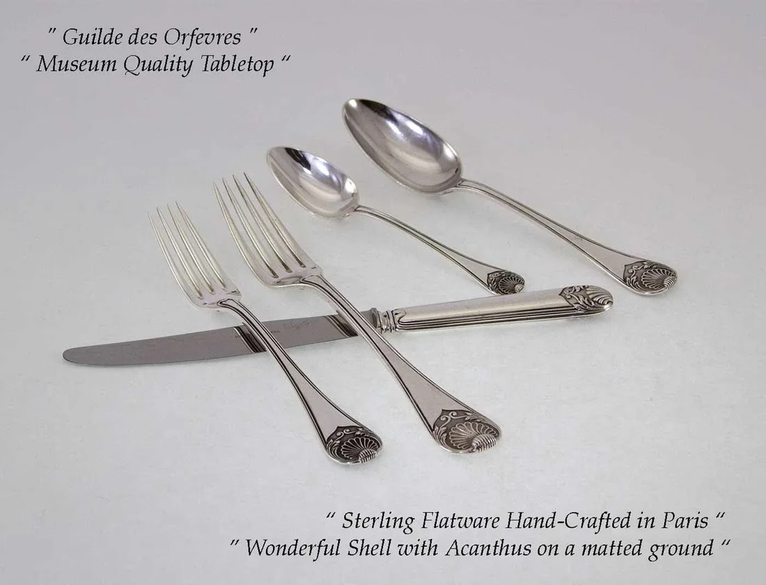 1990s Elysee Sterling Silver Hand-Crafted 5-Piece Flatware Place-Setting - 3