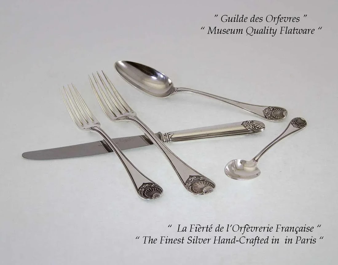1990s Elysee Sterling Silver Hand-Crafted 5-Piece Flatware Place-Setting - 4