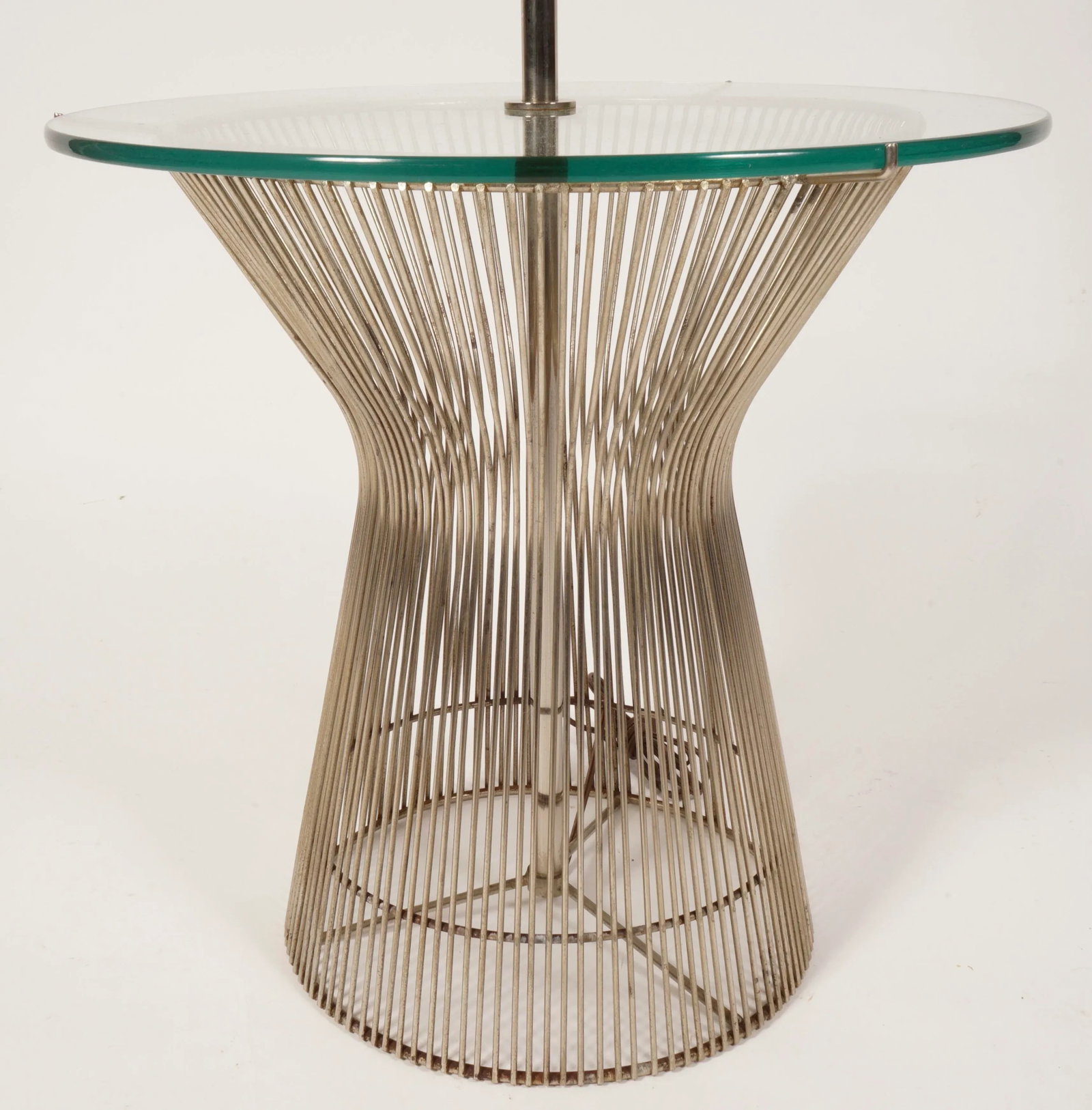 Vintage Floor Lamp Glass Side Table in the Style of Warren Platner for Knoll - 3