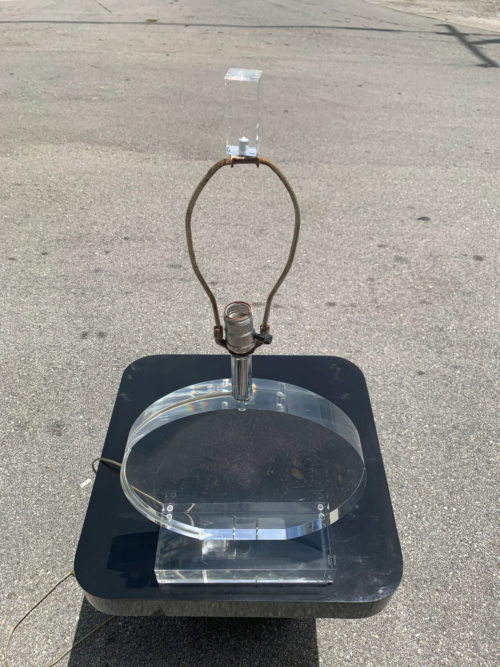 Springer Style Lucite Lamp Signed Marlee Vintage French - 4