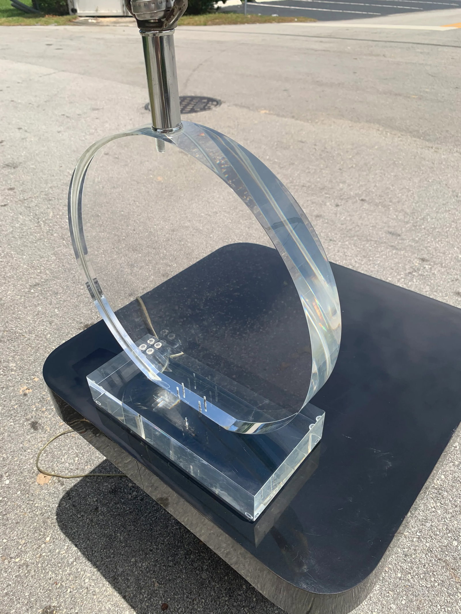 Springer Style Lucite Lamp Signed Marlee Vintage French - 6