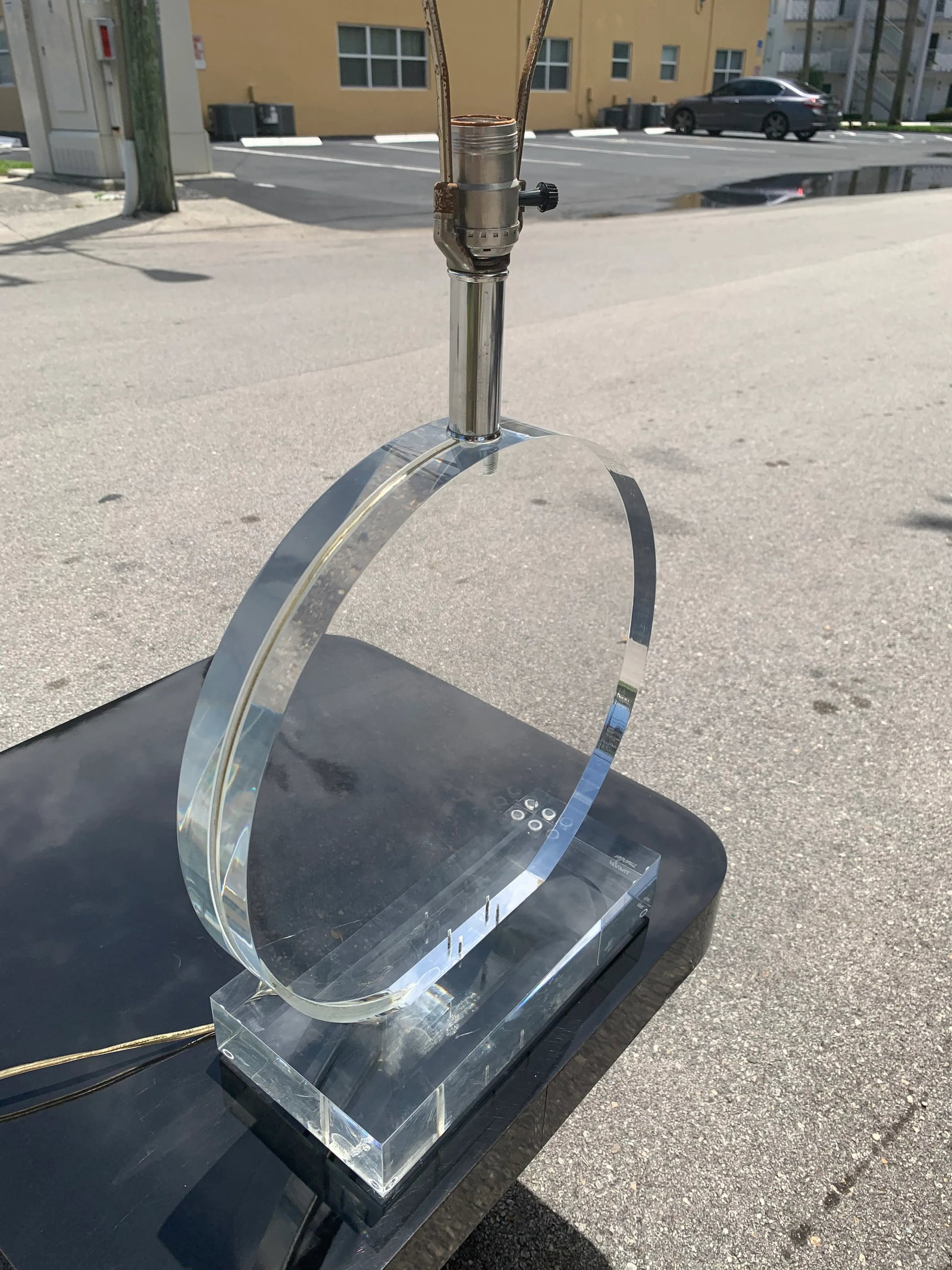 Springer Style Lucite Lamp Signed Marlee Vintage French - 7