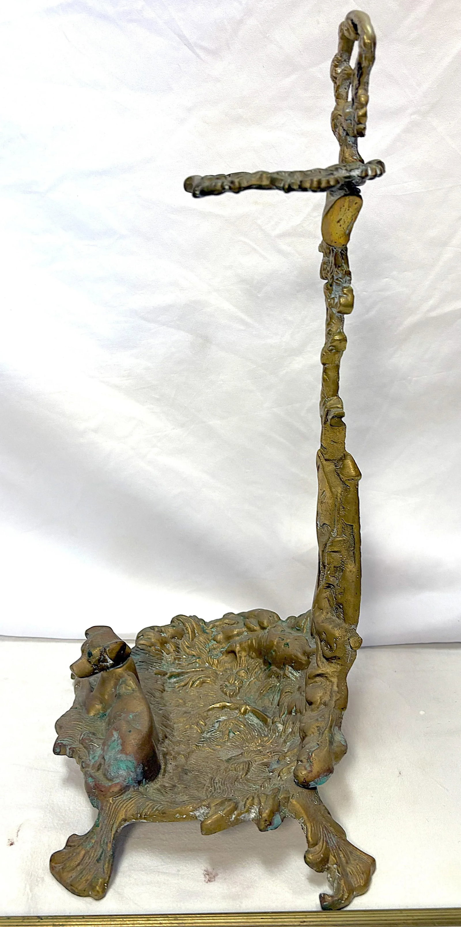 Vintage French Brass "Hunting" Motif Fireplace Tool Set- 5 Pieces - 7