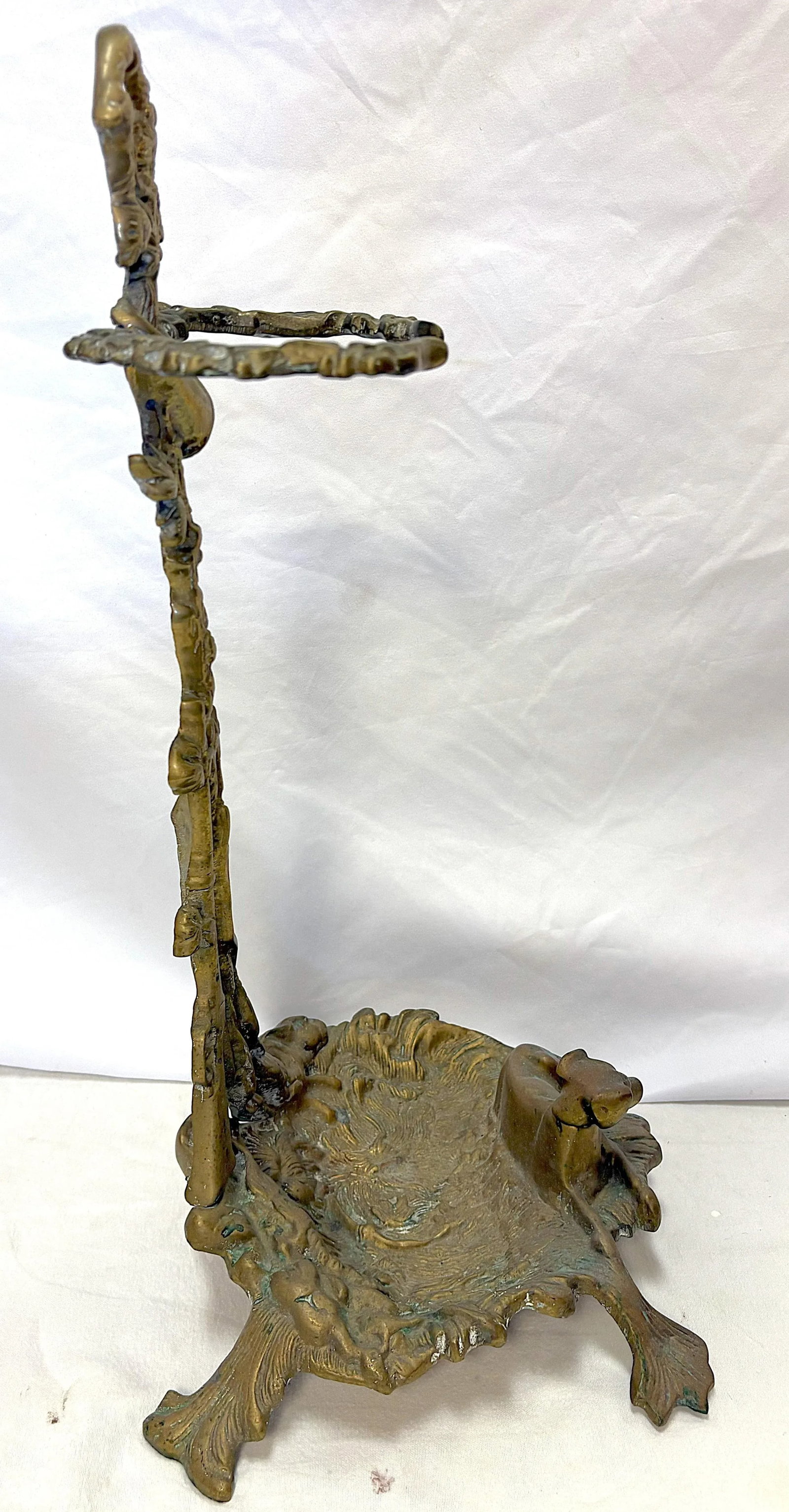 Vintage French Brass "Hunting" Motif Fireplace Tool Set- 5 Pieces - 8