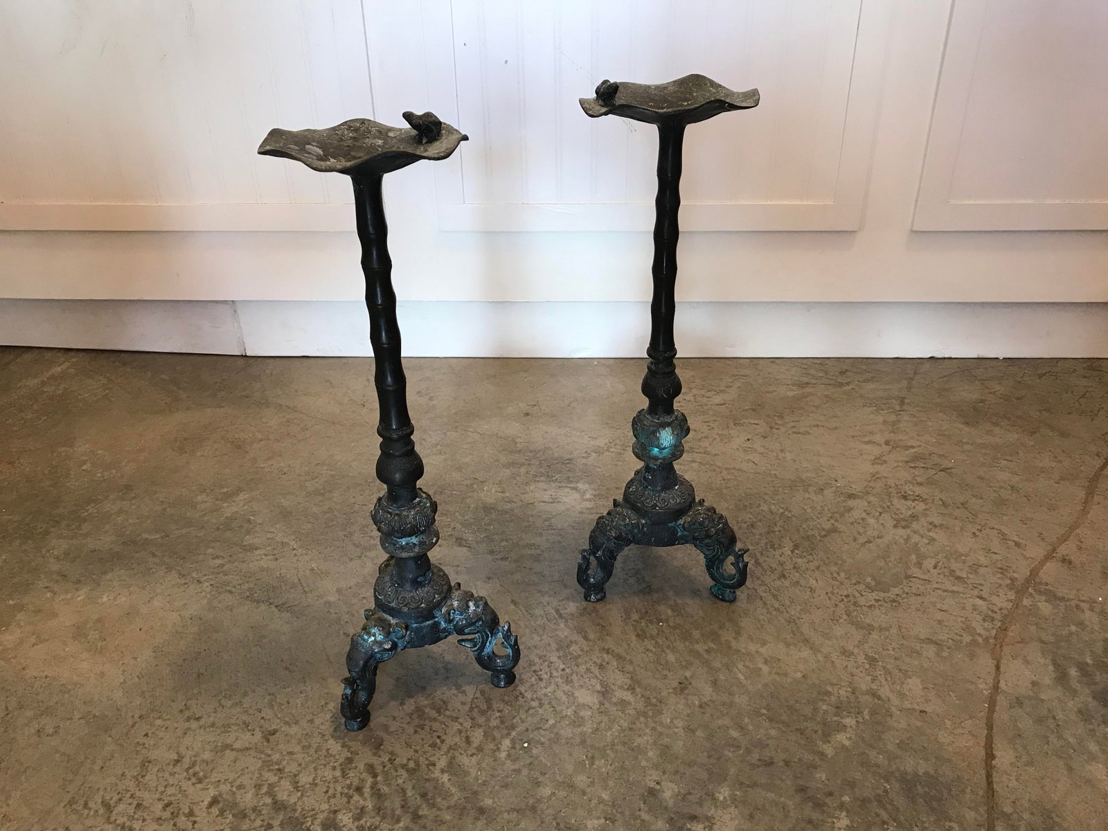Vintage Elephant Brass/ Bronze Candle Holders - a Pair - 10