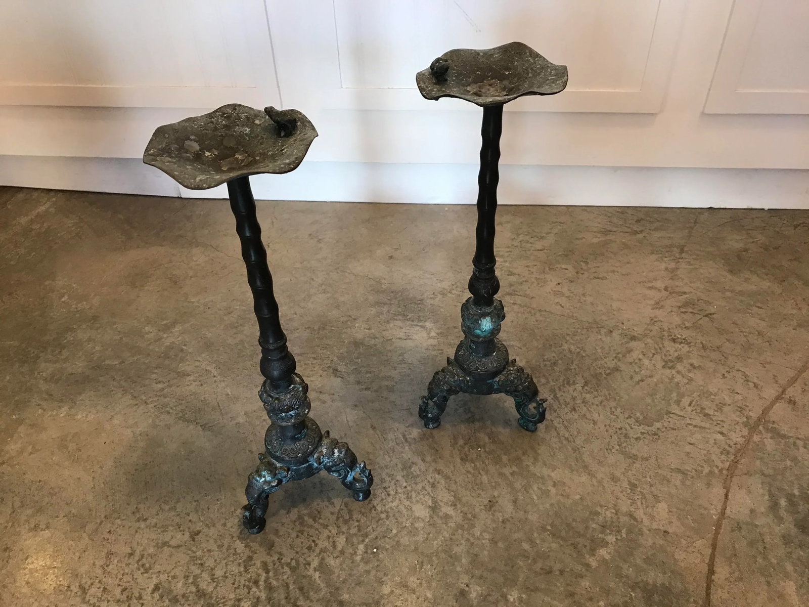 Vintage Elephant Brass/ Bronze Candle Holders - a Pair - 5