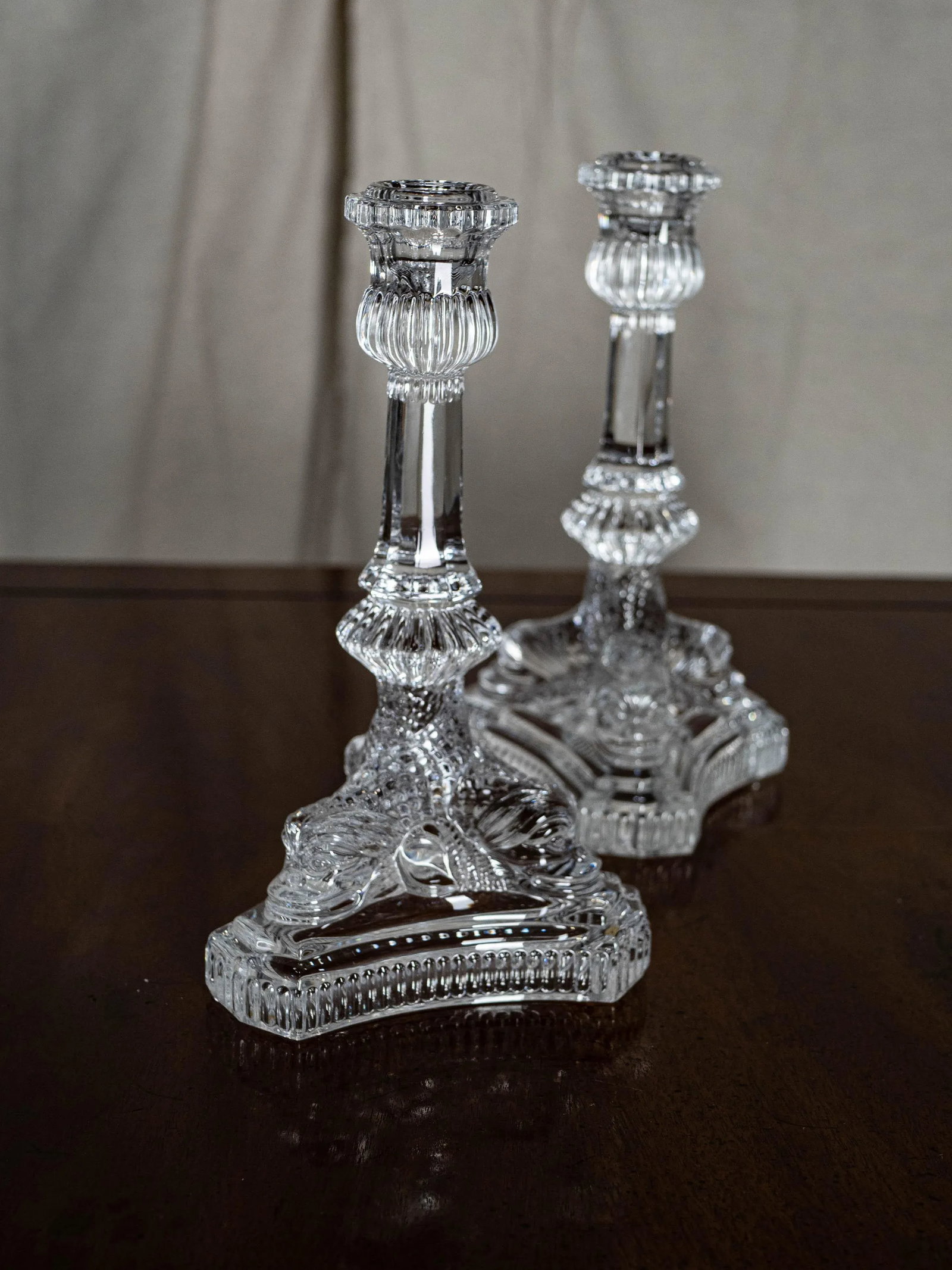 Vintage Tiffany & Co. Pair of Dragon Motif Candlesticks in Crystal Glass - 3