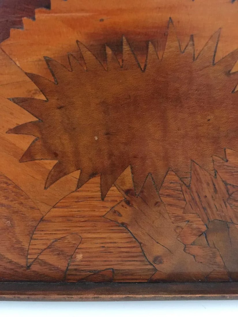 Emile Gale' French Cross De Lorraine Art Nouveau Marquetry Wood Tray - 4