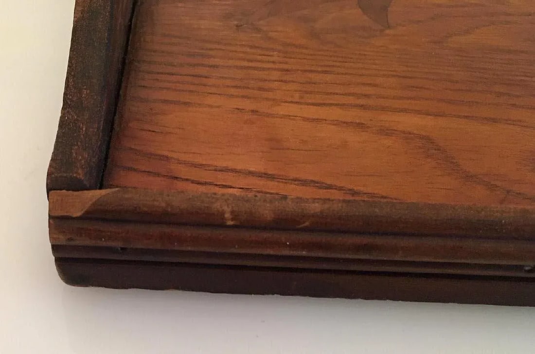 Emile Gale' French Cross De Lorraine Art Nouveau Marquetry Wood Tray - 9