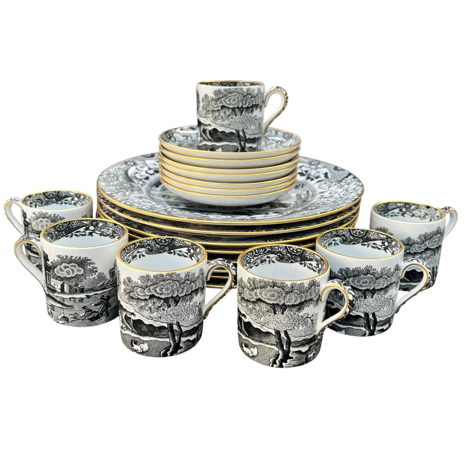 1940s Tiffany & Co.'s Spode "Italian" Pattern Demitasse & Dessert Set - 3