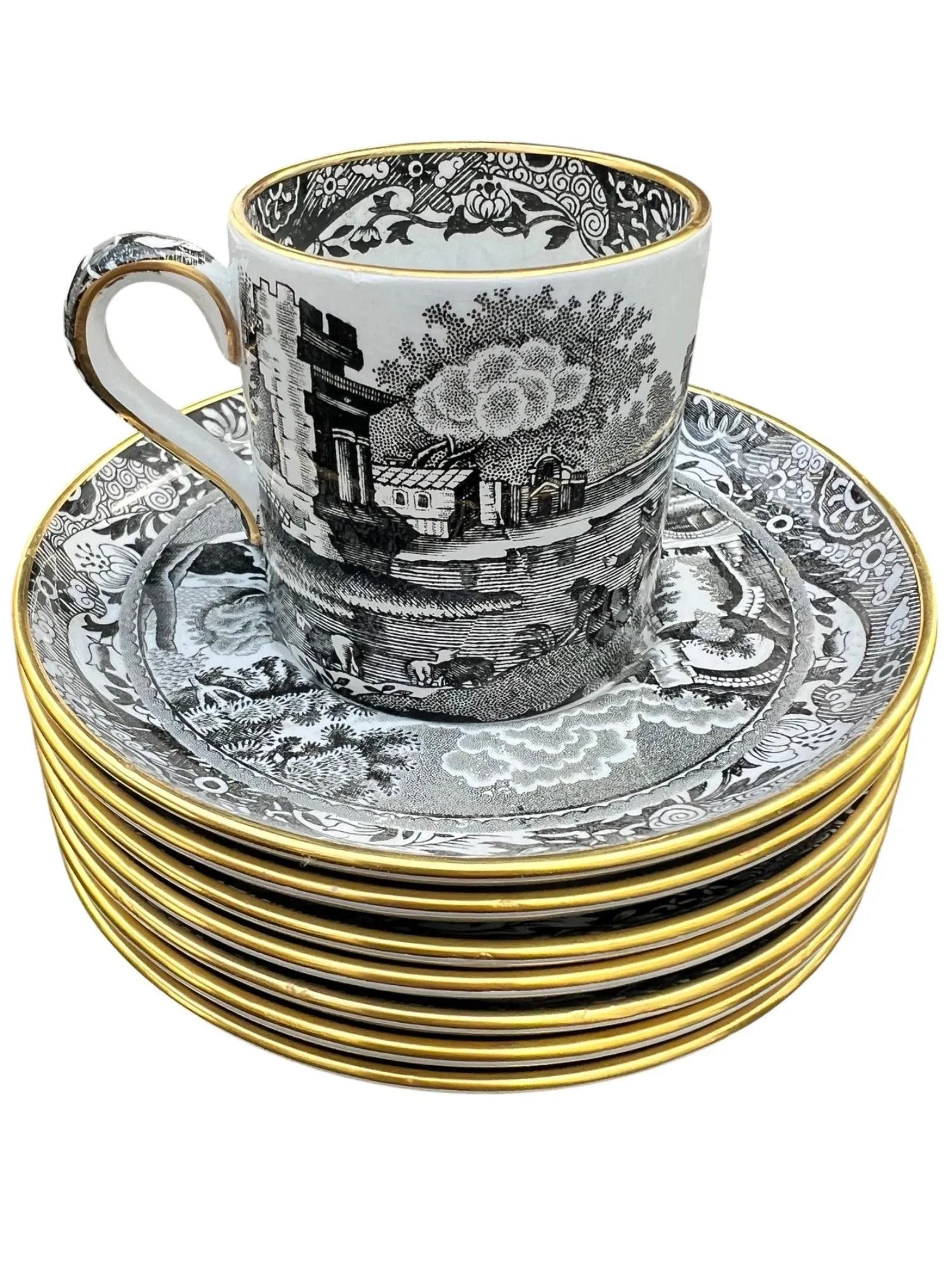 1940s Tiffany & Co.'s Spode "Italian" Pattern Demitasse & Dessert Set - 4