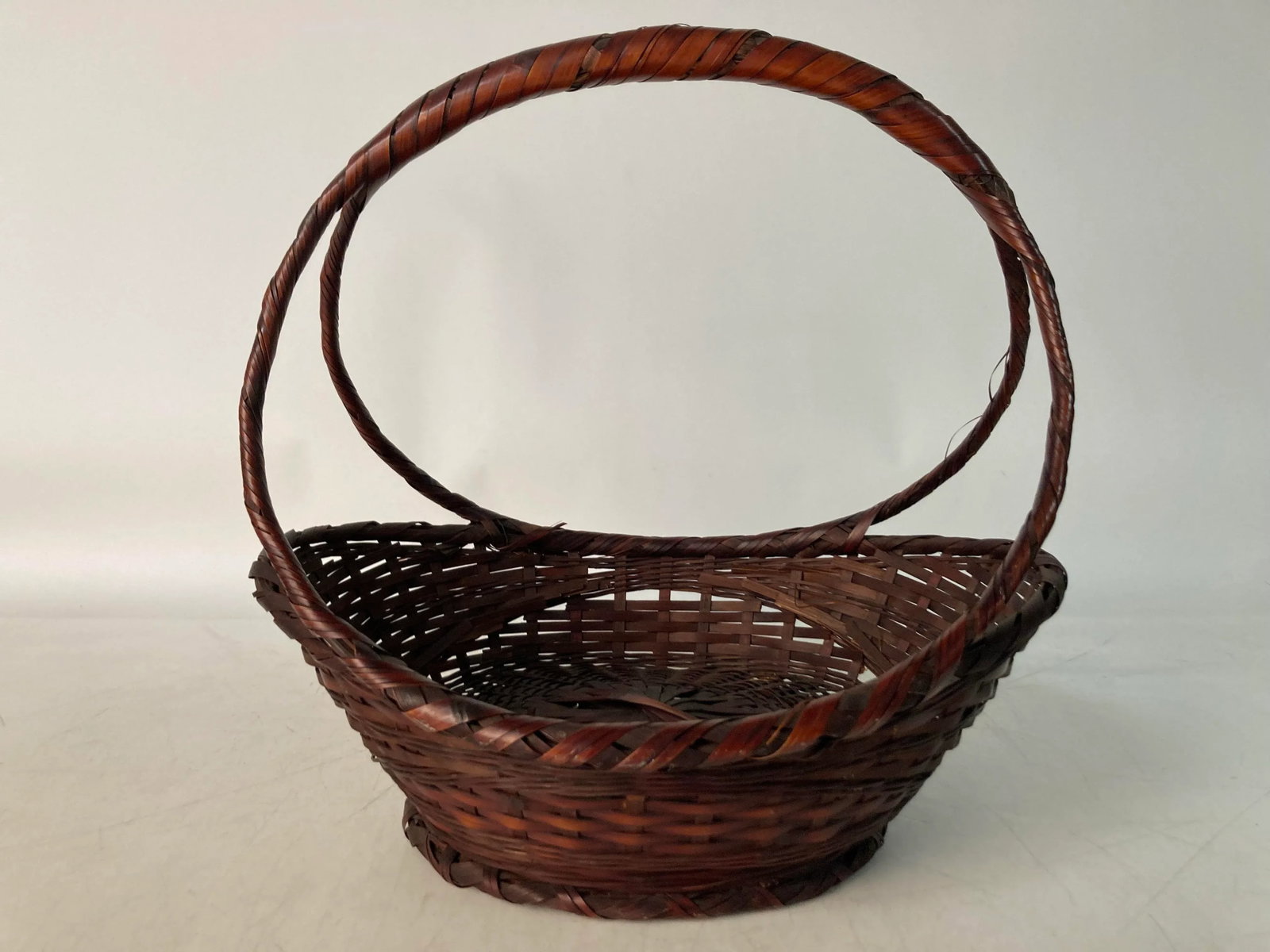1960s Japanese Split Bamboo Flower Gathering Basket for Ikebana - 12