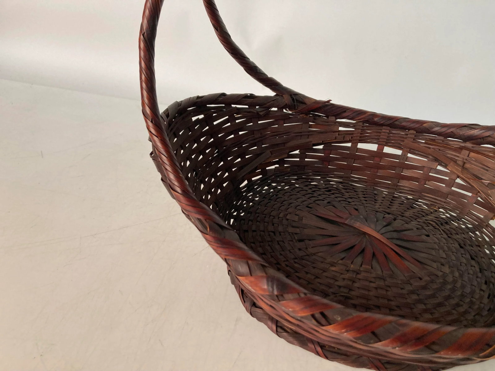 1960s Japanese Split Bamboo Flower Gathering Basket for Ikebana - 8