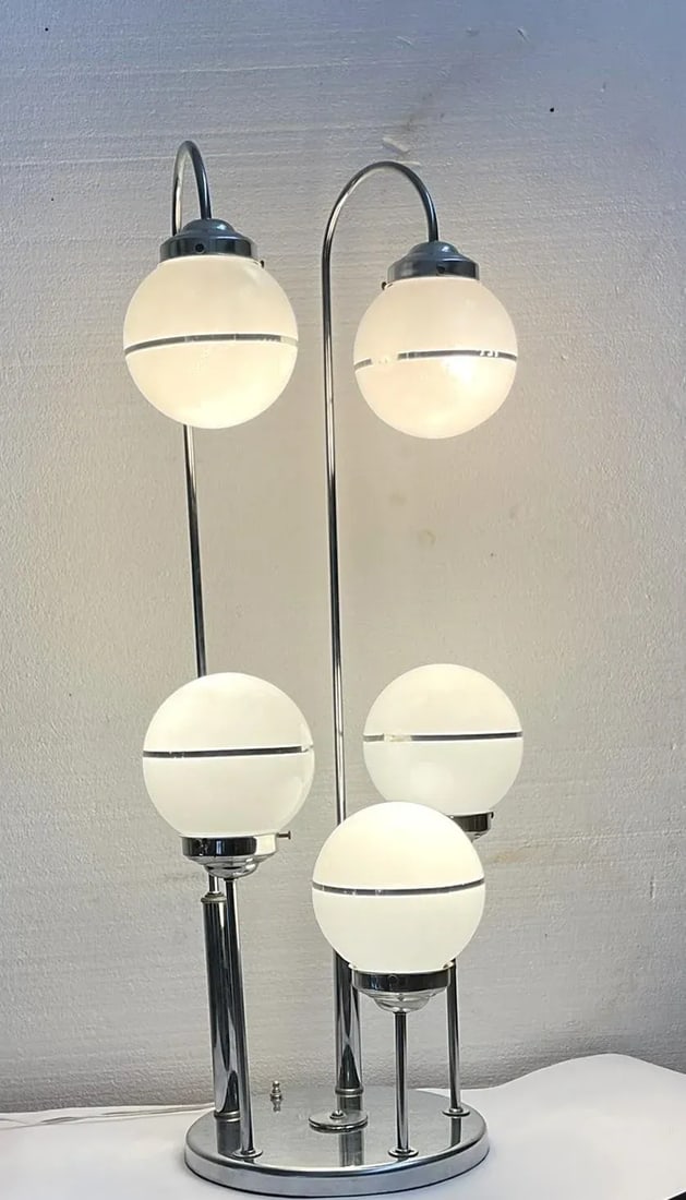 Mid-Century Modern Table Lamp With Globe Shades - 3