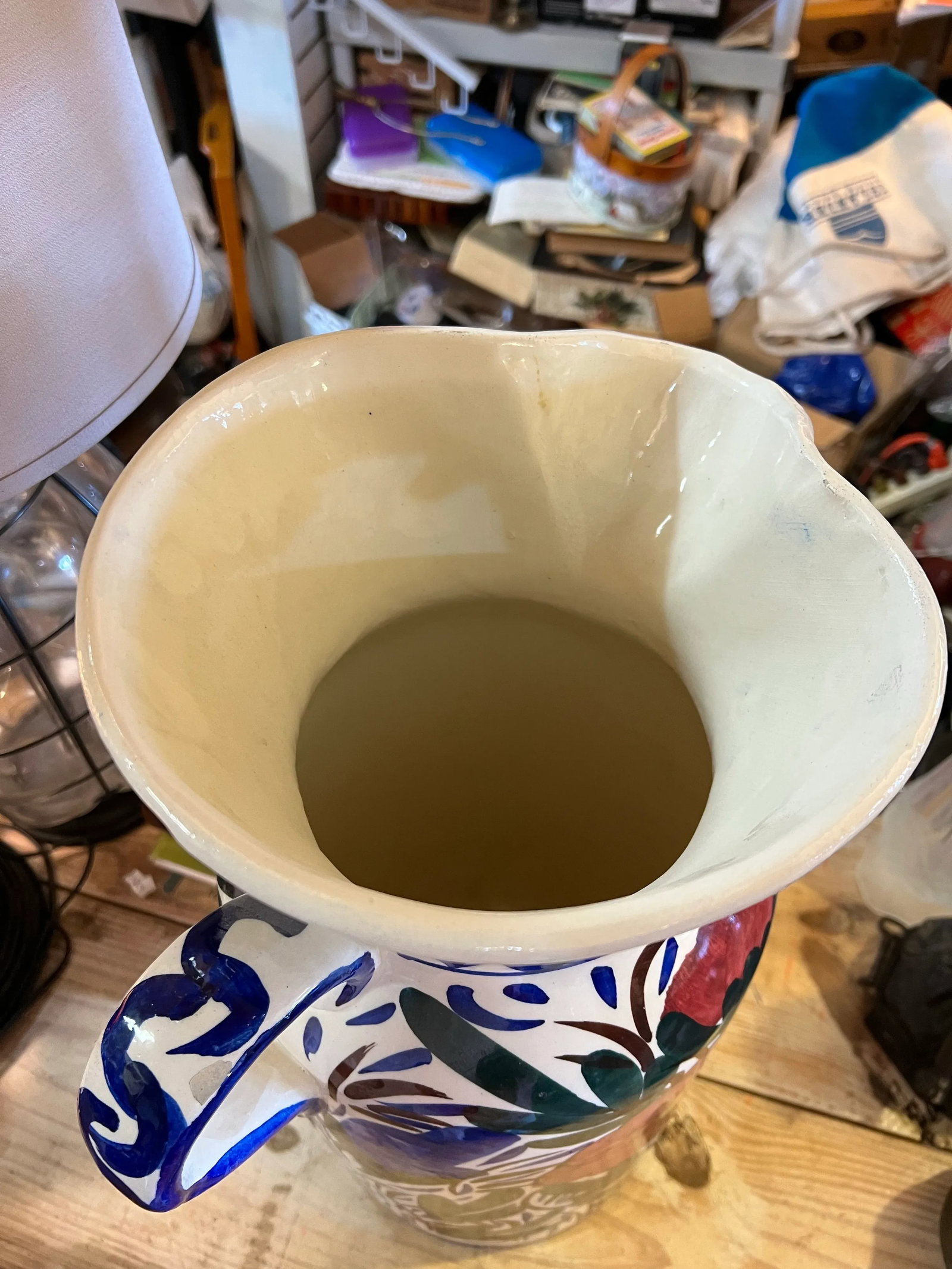 Mid 20th Century Mid Century Floral Umbrella Stand Pitcher Made in Spain - 8