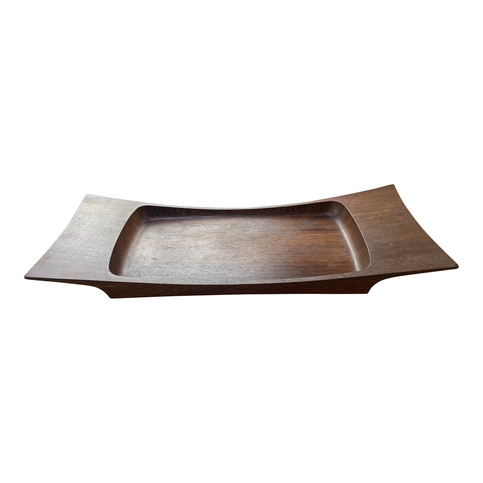 Mid-Century Dansk Wenge Wood Serving Tray by Jens Quistgaard: This beautiful Dansk serving tray was designed by Jens Quistgaard and bears the faint but legible stamp on the underside. Crafted from wenge wood for the company's "Rare Woods" line in 1968, this