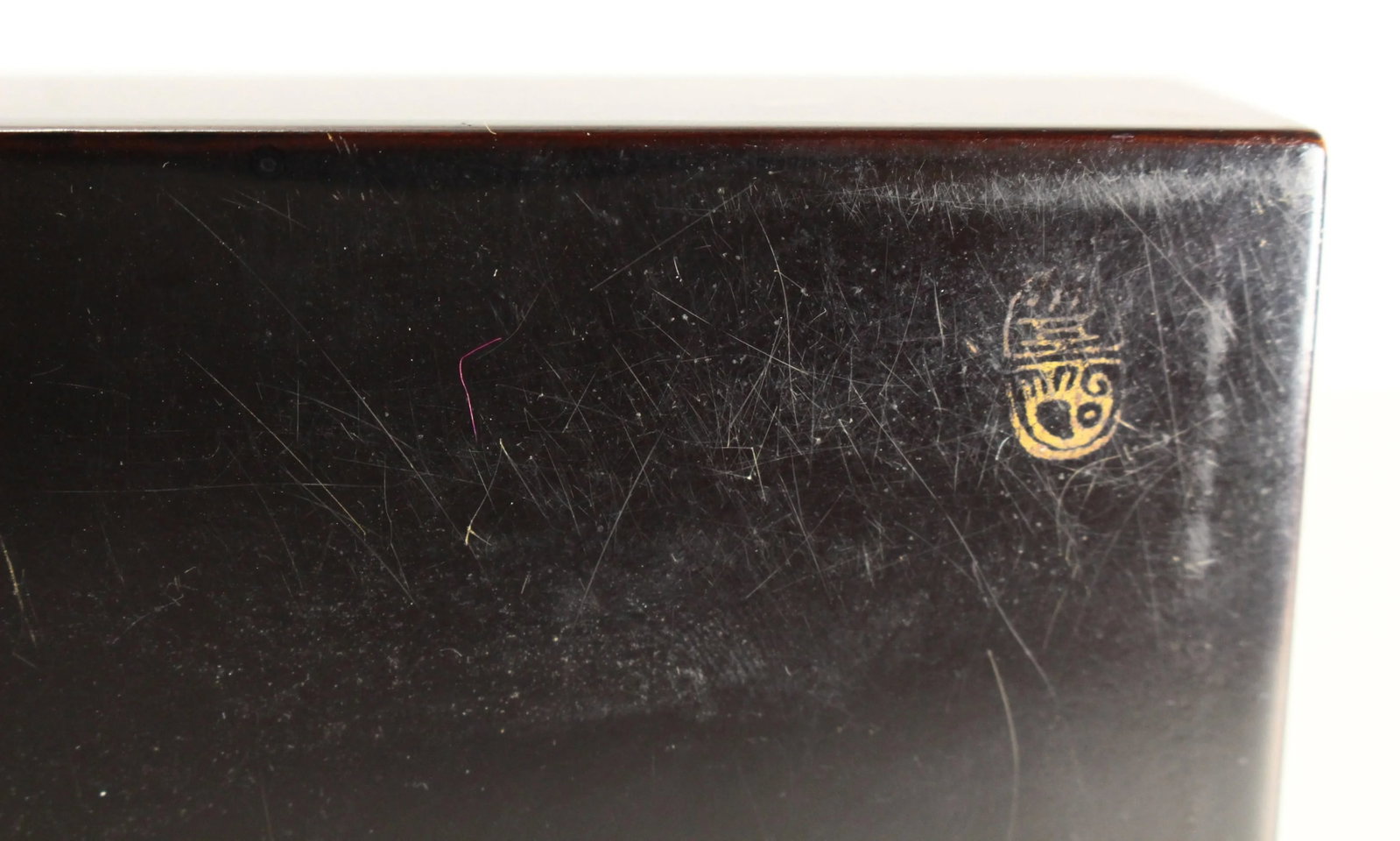 Circa 1920s-1940s Signed Gilt Black Lacquer Japanese Box, Mount Fuji - 12