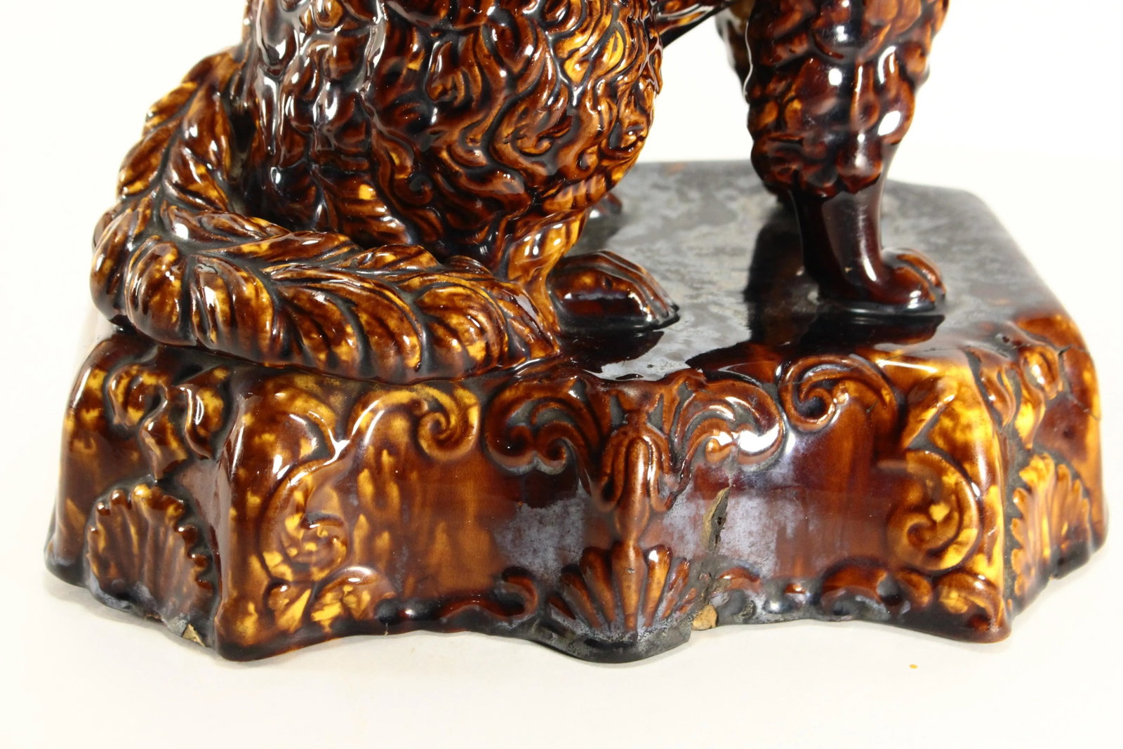 19th Century Rockingham Glaze Yellowware Dog King Charles Spaniel - 10
