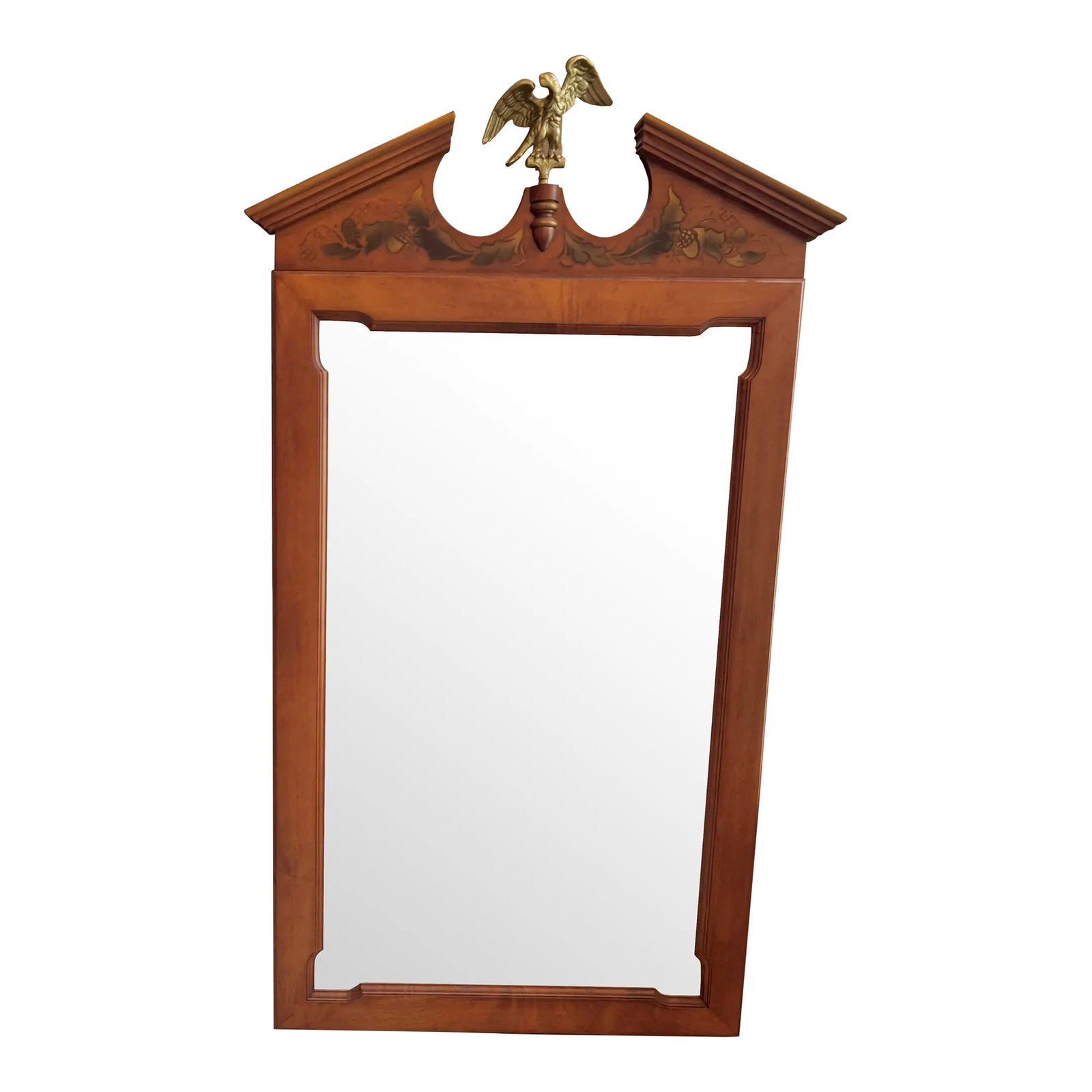 Wood Mirror With Brass American Eagle by Tell City: In anticipation of the 250th anniversary (Semiquincentennial ) of American Independence on July 4, 2026. Add little bit of history into your home. Tell City Young Republic Group Maple Hitchcock Style 