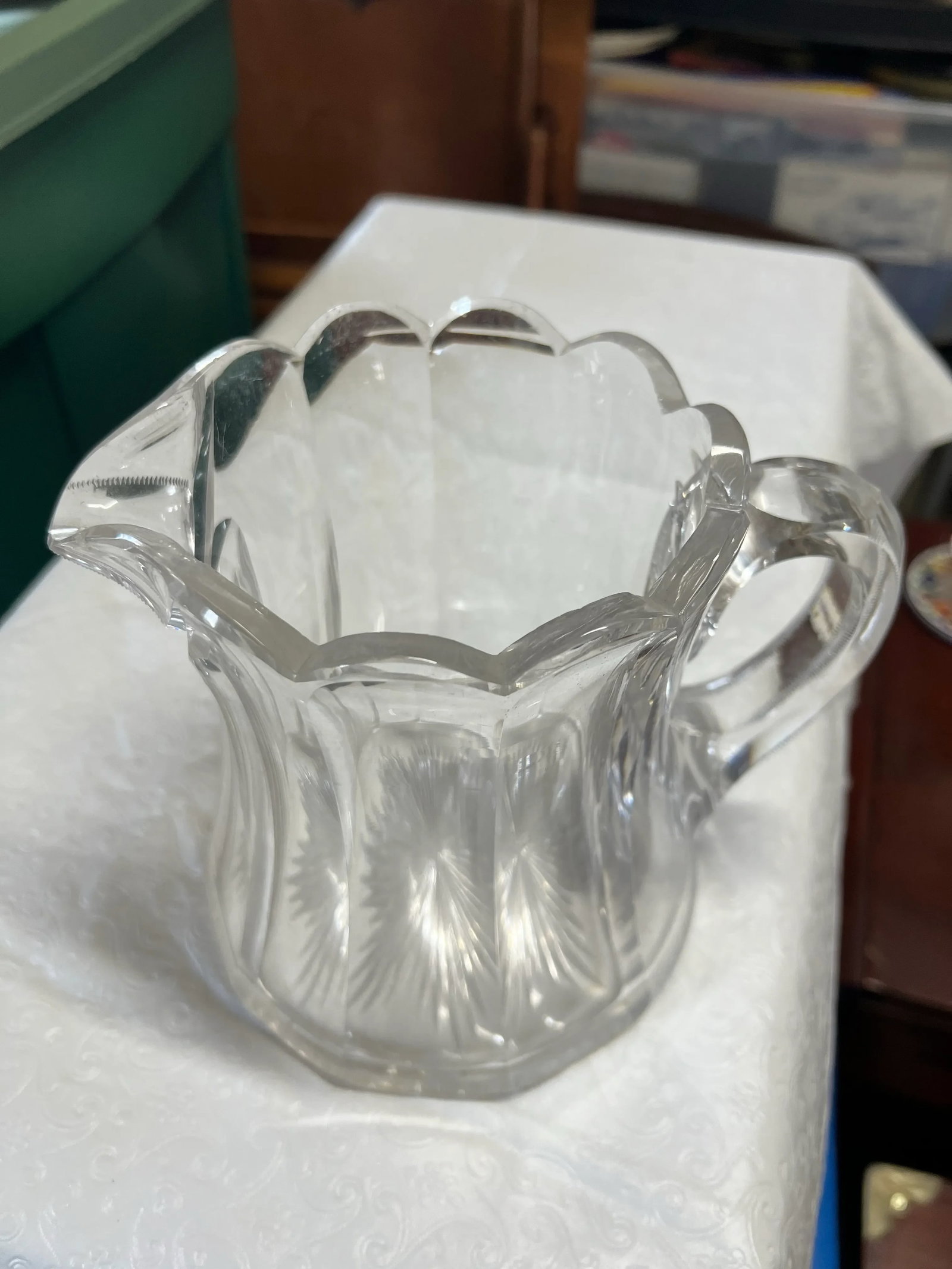 Late 19th Century Heavy Clear Glass Pitcher Jug by Heisey - 3