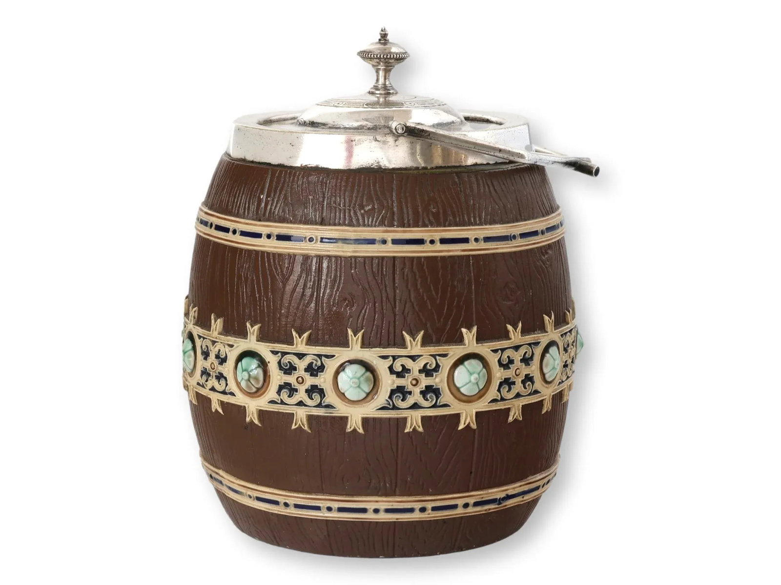 Antique Villeroy & Boch Mettlach Ice Bucket / Biscuit Barrel - 2