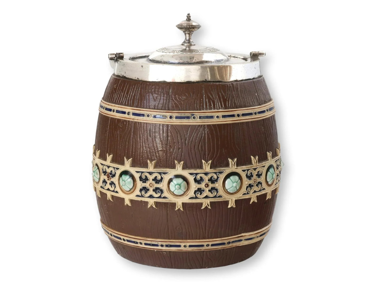Antique Villeroy & Boch Mettlach Ice Bucket / Biscuit Barrel - 3