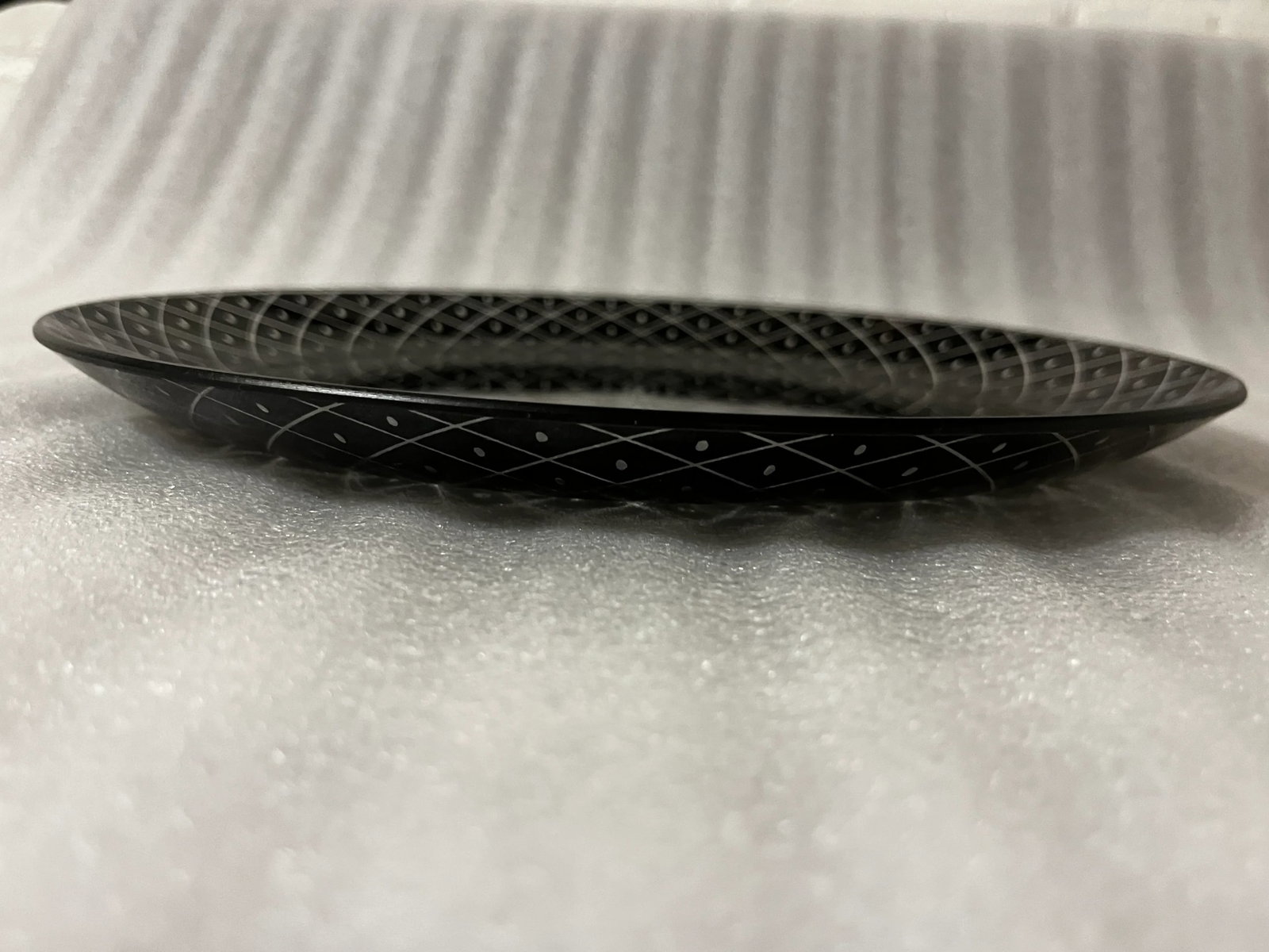Vintage Black Glass Plates- Set of 8 - 5