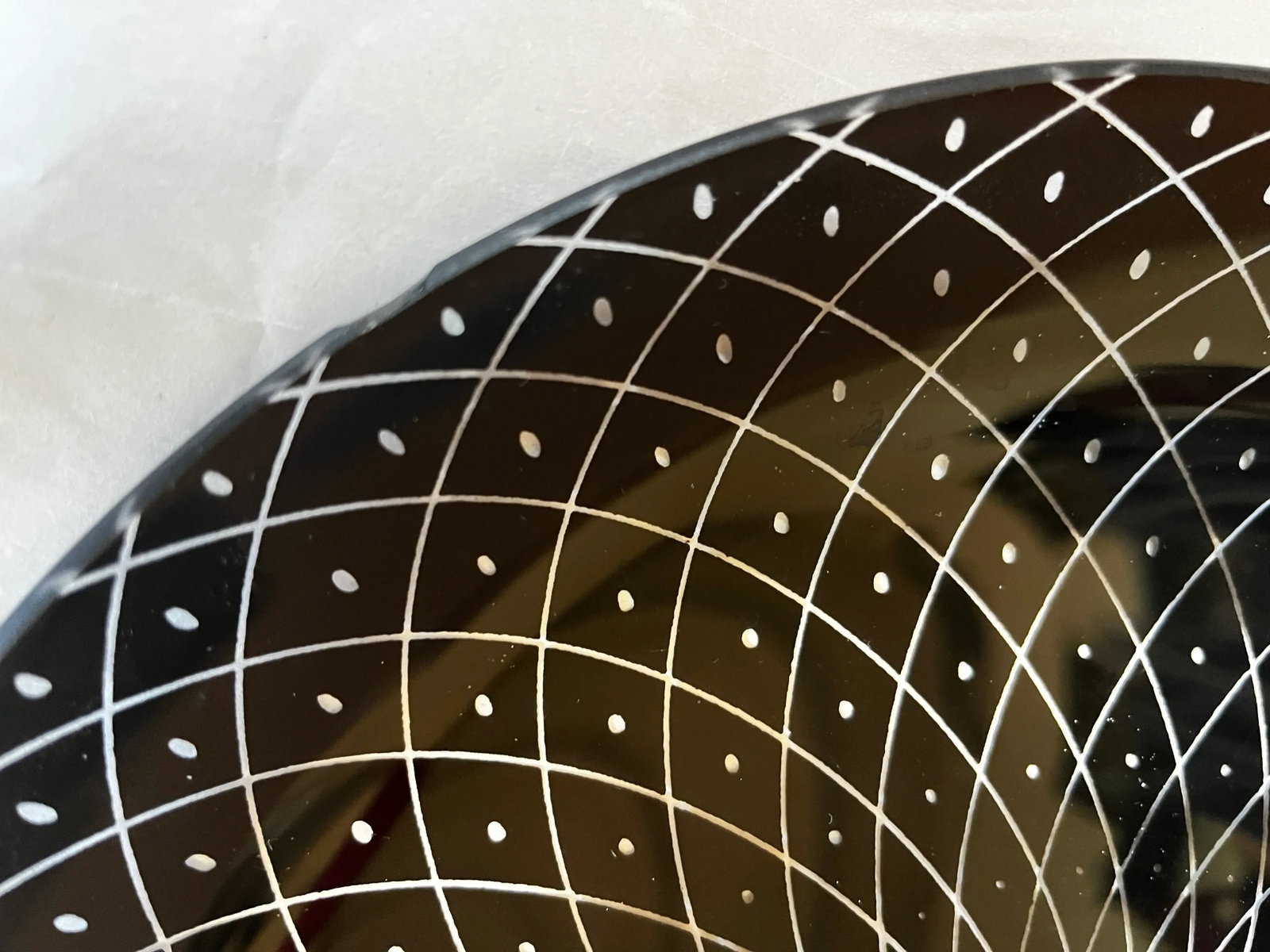 Vintage Black Glass Plates- Set of 8 - 7