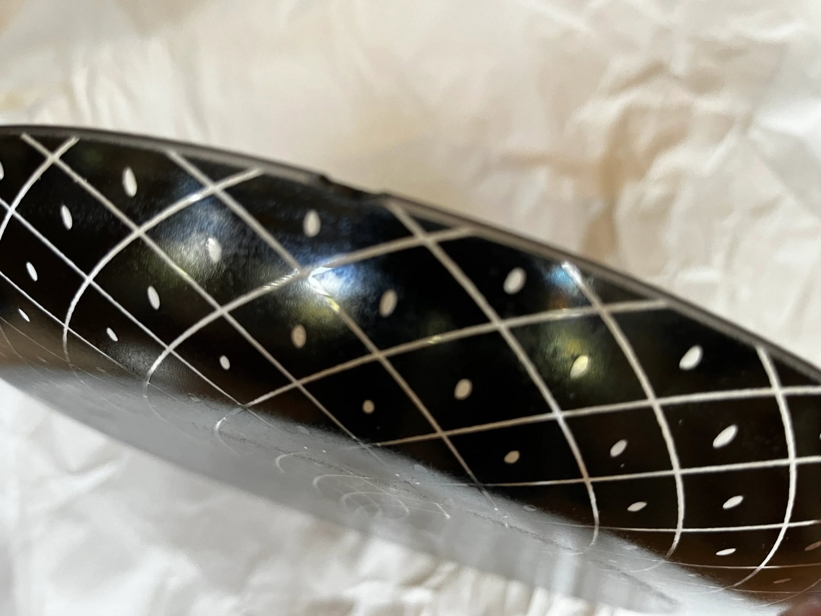 Vintage Black Glass Plates- Set of 8 - 8