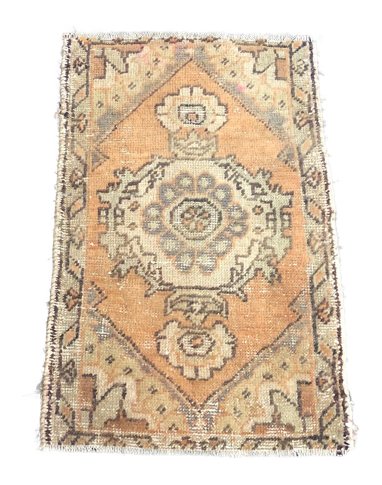 Vintage Distressed Turkish Handmade Wool Rug: Handmade wool and cotton rug in Turkish Anatolia Carpet, Vintage Oushak Rug, Turkish Vintage Anatolian Rug, Handmade wool Rug. One Of Kind Vintage Rug with perfect design and colors. Condition:
