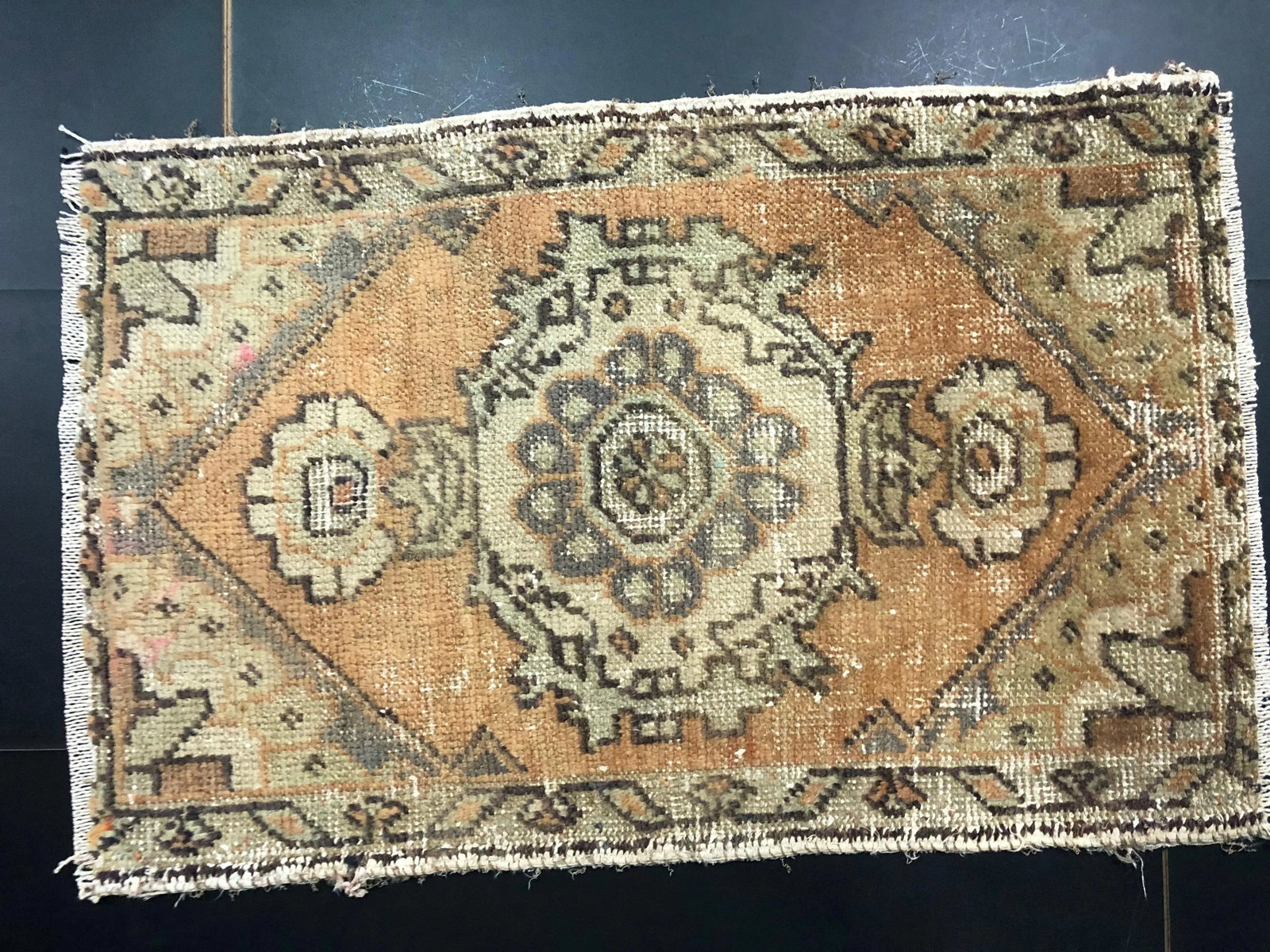 Vintage Distressed Turkish Handmade Wool Rug - 3