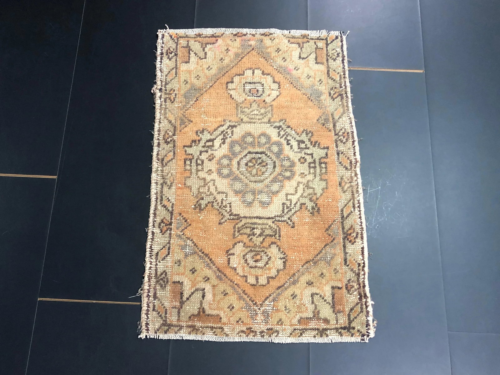 Vintage Distressed Turkish Handmade Wool Rug - 6