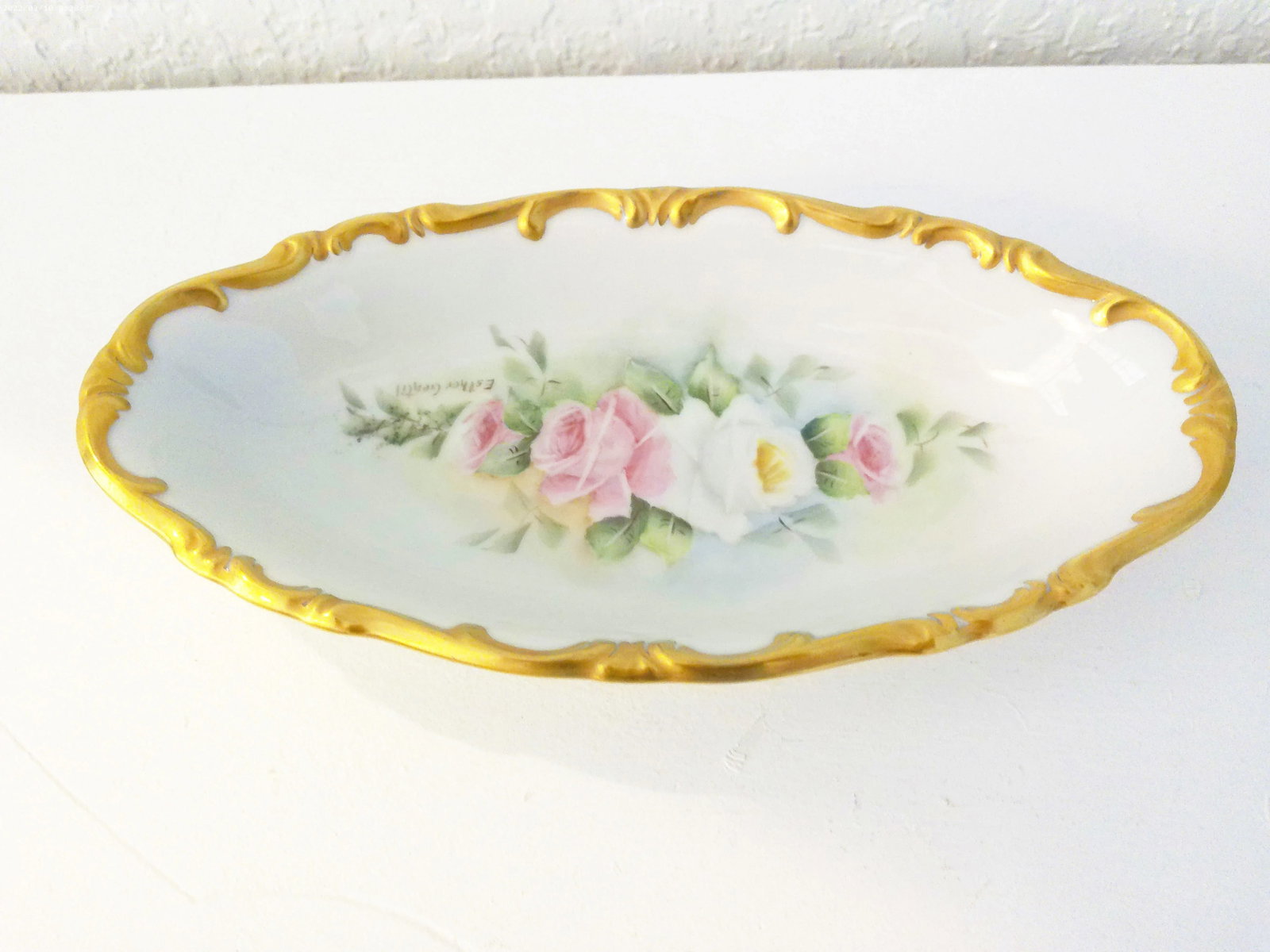 Mid-Century Floral Porcelain Vanity Set, a Pair - 2