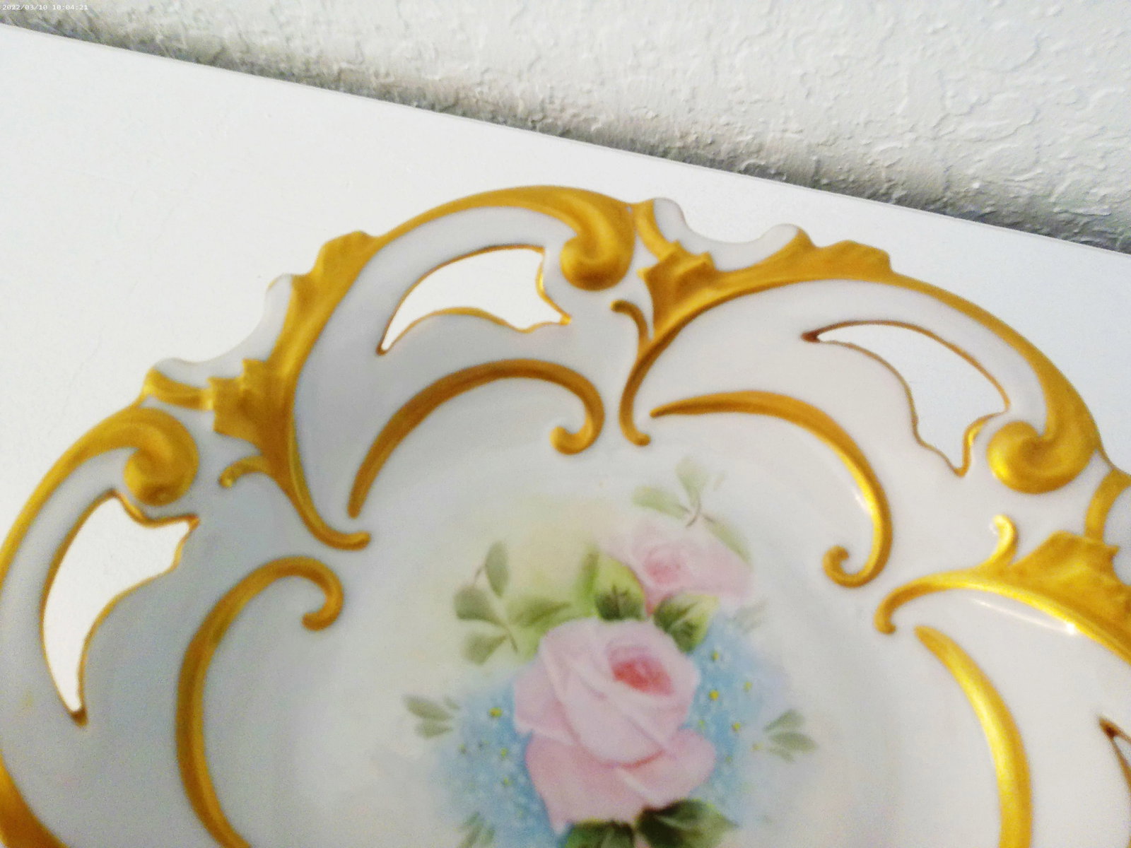 Mid-Century Floral Porcelain Vanity Set, a Pair - 5