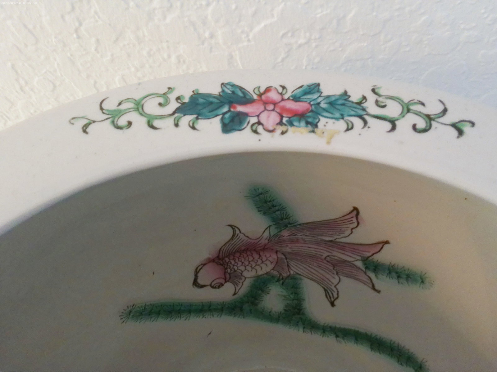 Vintage Large Rose Medallion Jardinaire - 9