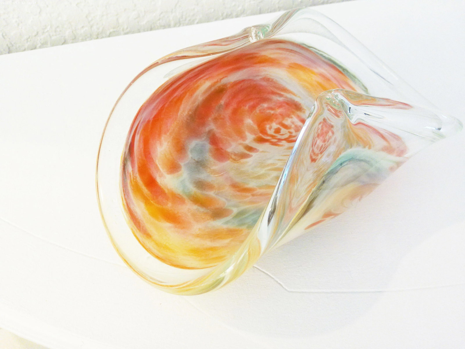 Vintage Dei Maestri Italian Murano Pastel Swirl Bowl - 2