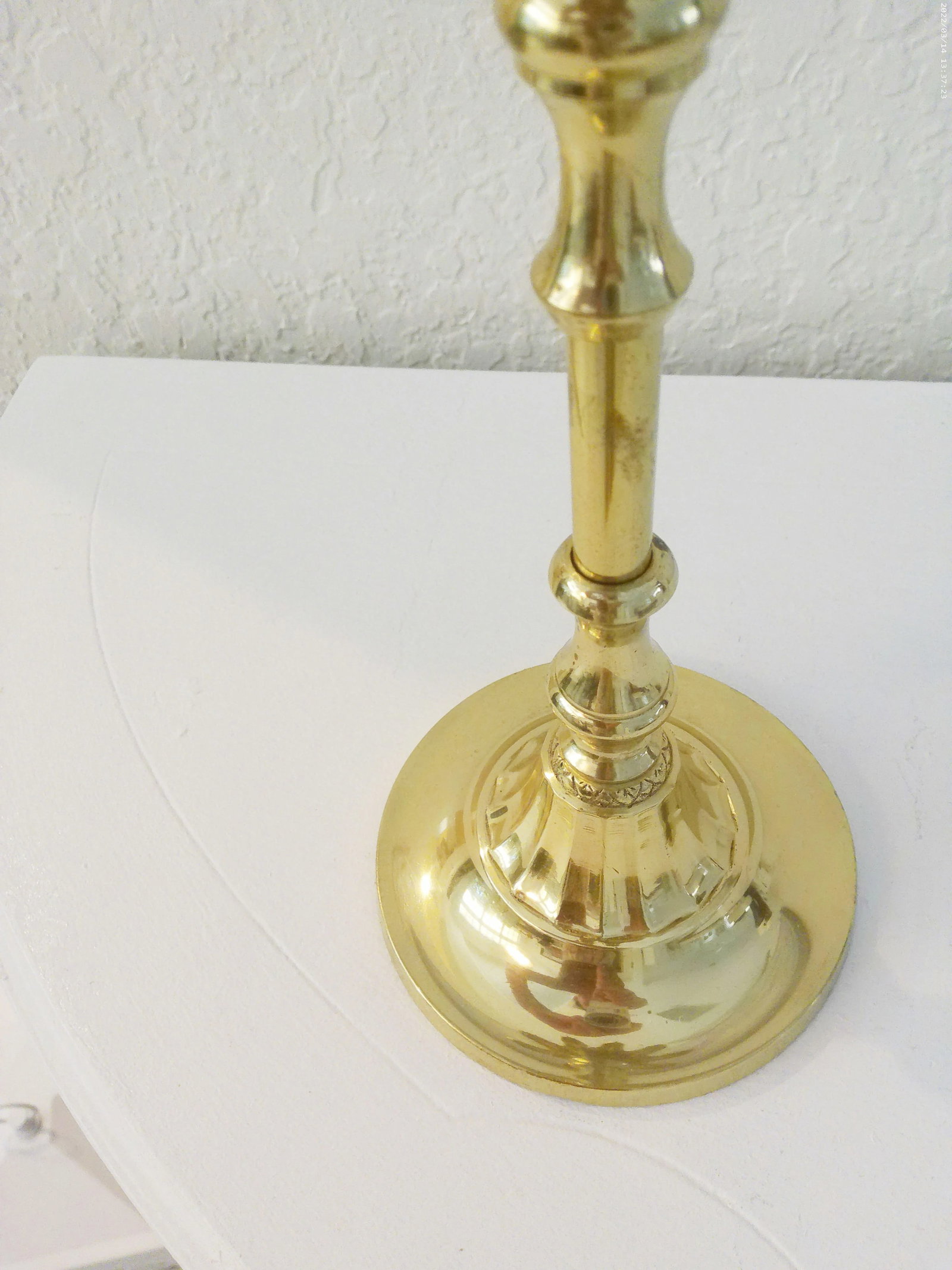 1980s Polished Brass Palm Tree Figural Candle Holders, a Pair - 6